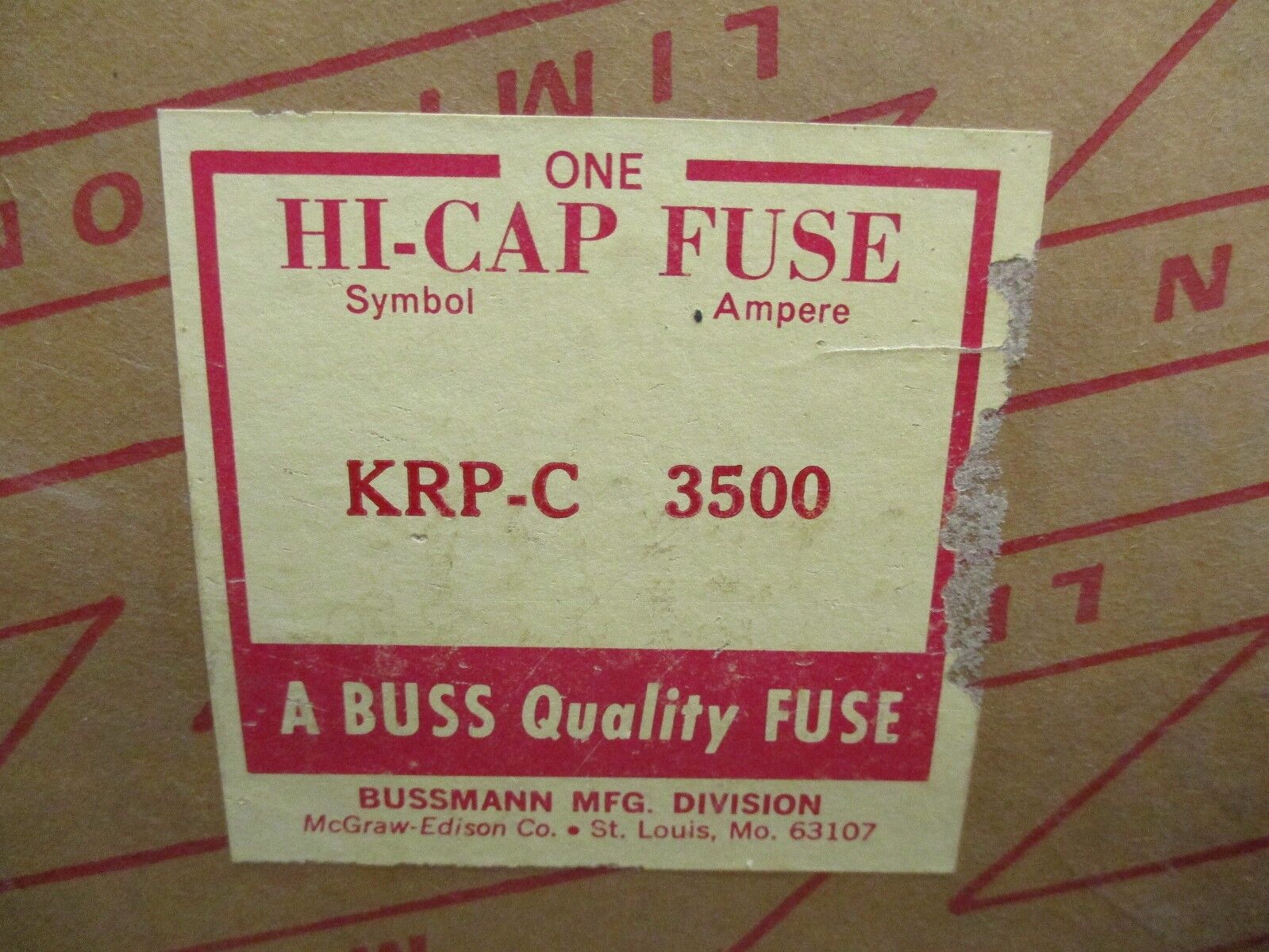 Buss Hi-Cap Fuse KRP-C 3500 600V 3500A New Surplus