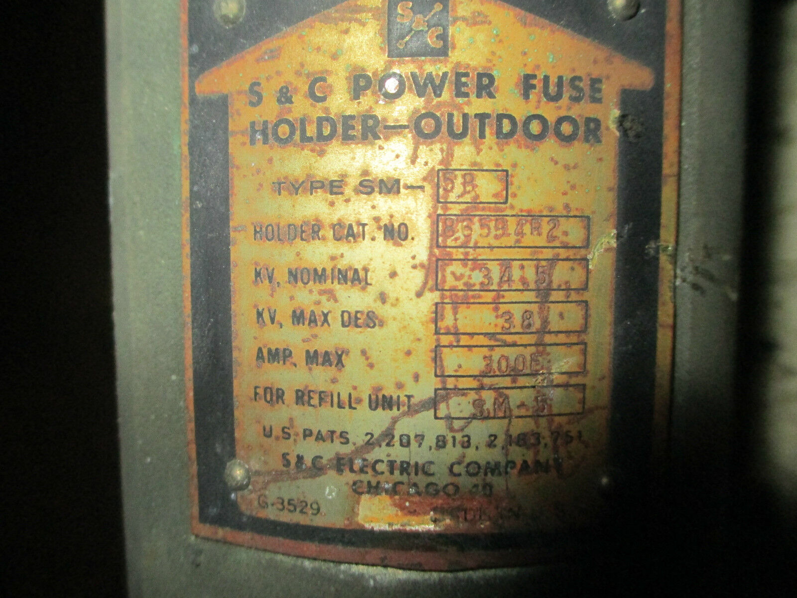 S&C High Voltage Fuse Clip &Fuse-5B 190804R2 34.5KV Normal 300E *Set of 3* Used