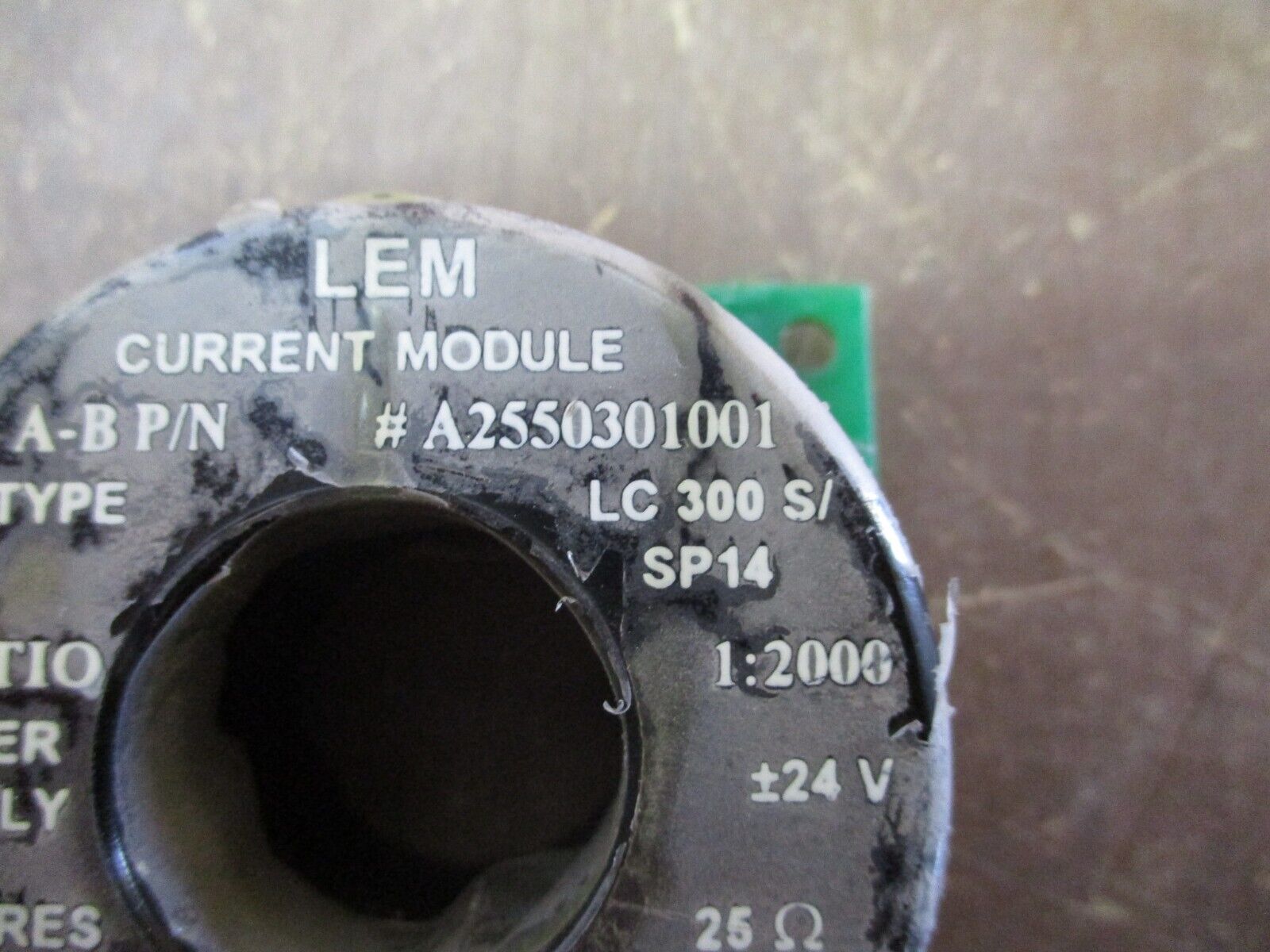 LEM Current Module LC 300 S/SP14 Ratio 1:2000A 24V A-B Part #: A2550301001 Used
