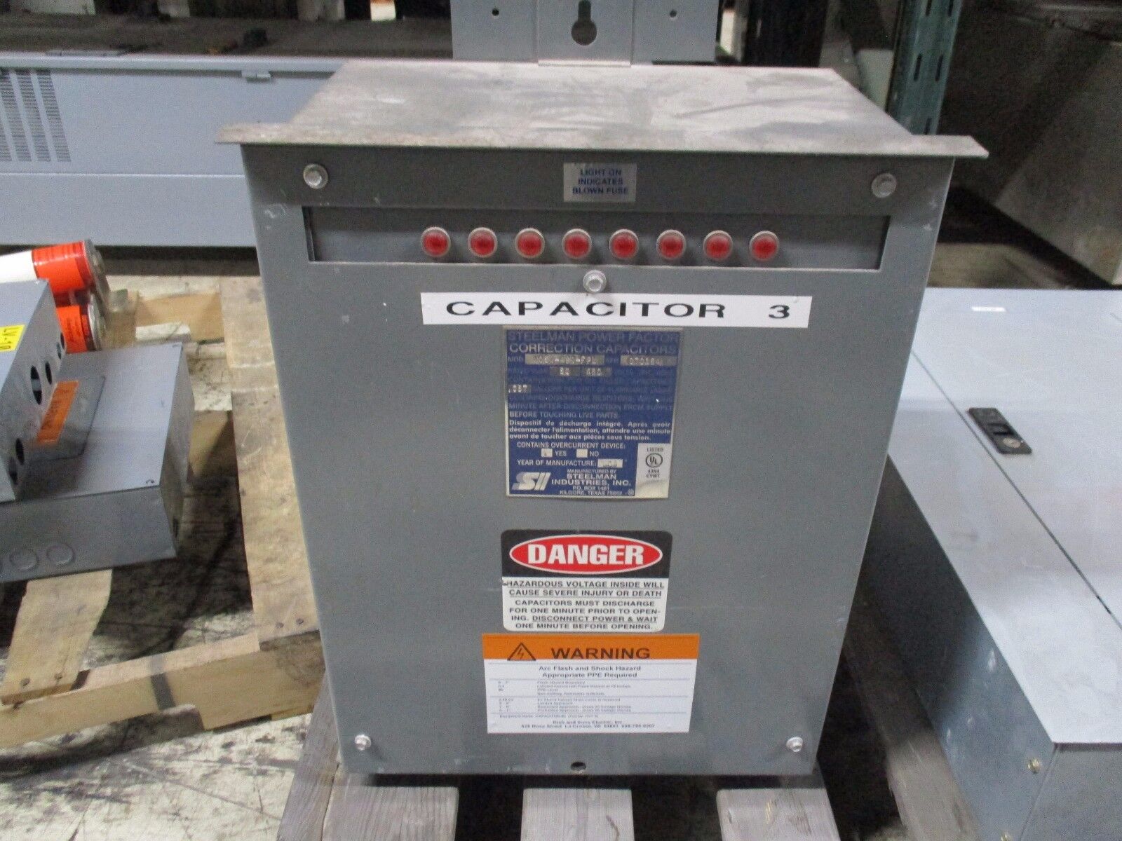 Steelman Capacitor M050-480-FPL 50 KVAR 480V 3Ph 60Hz Used