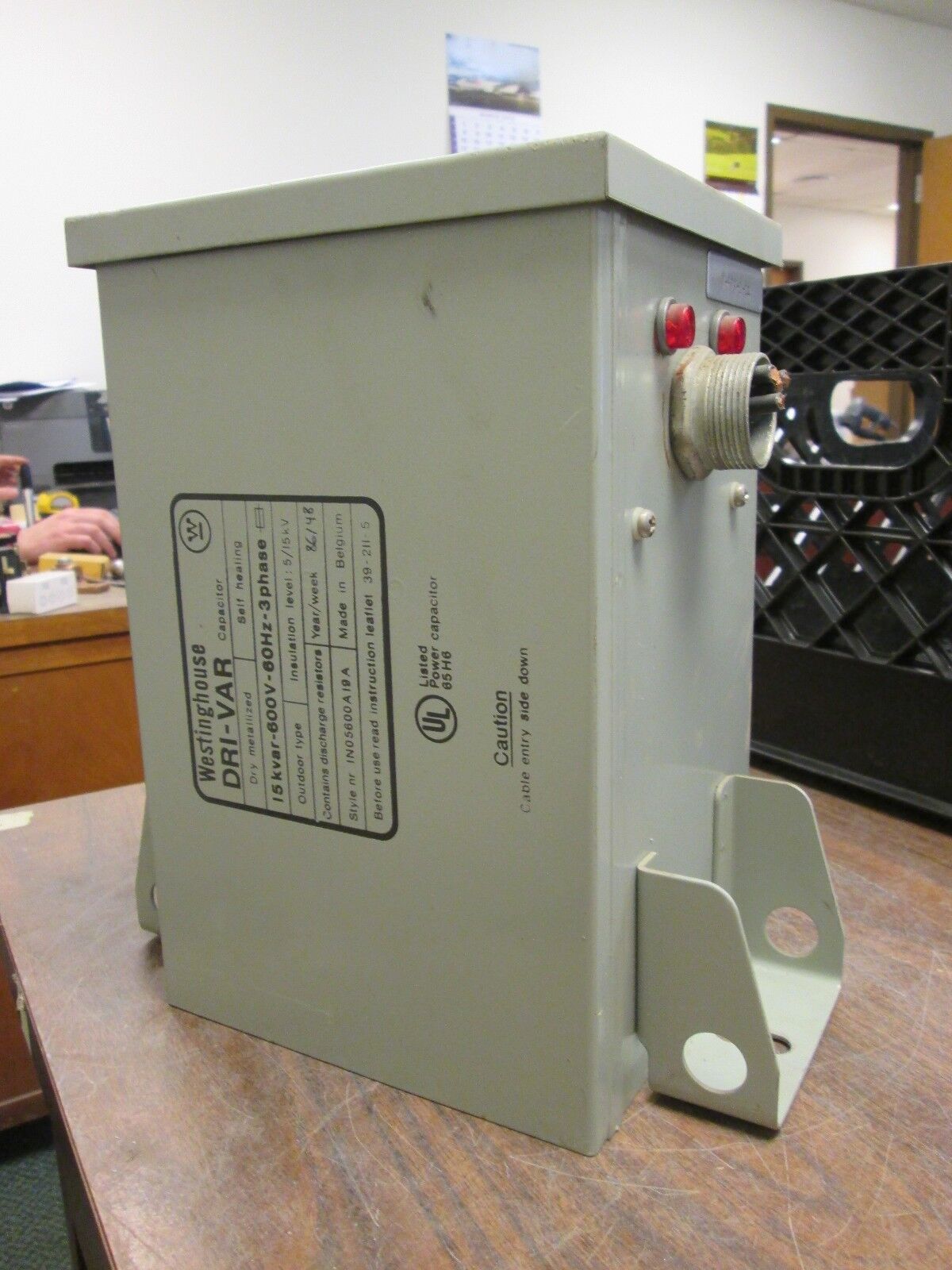 Westinghouse Dri-Var Capacitor 1N05600A19A 15kvar 600V 60Hz 3Ph Used