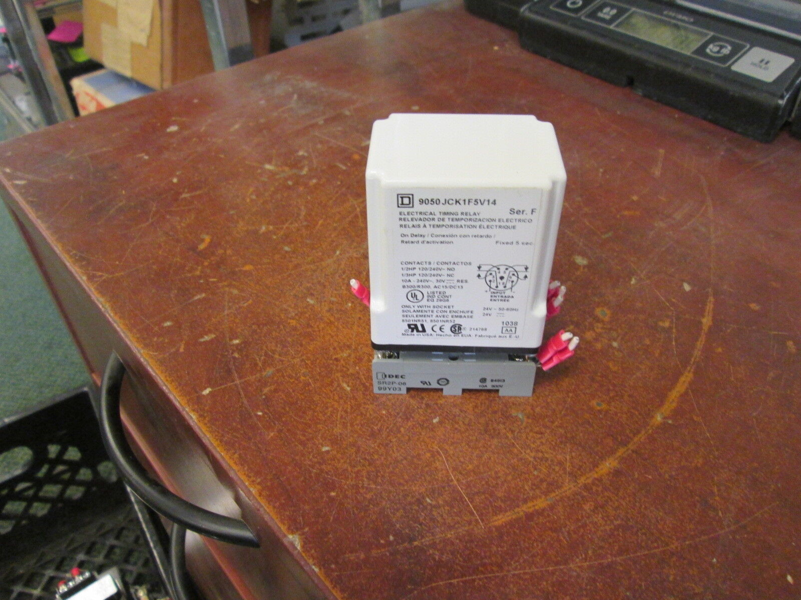 Square D Timing Relay 9050JCK1FSV14 24V 50-60Hz Fixed 5 Sec Used