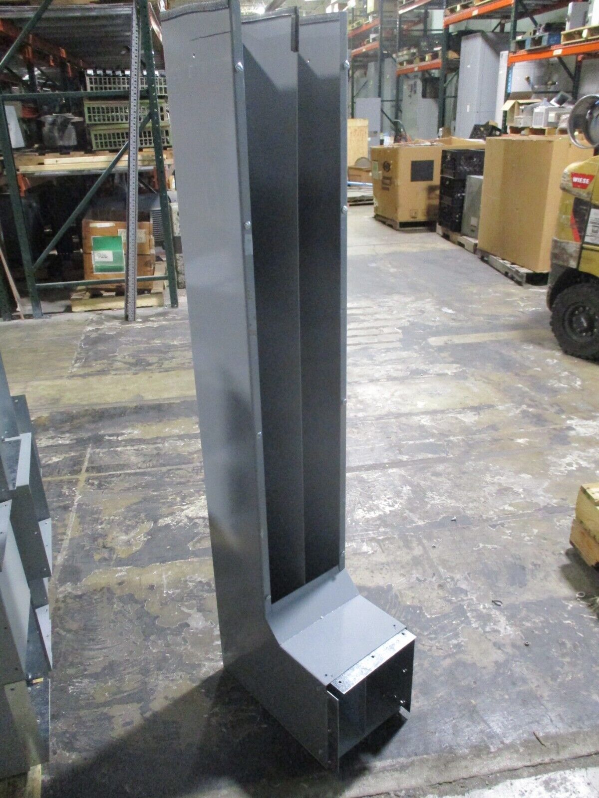 AMP Wireway w/ 90° Elbow End Size: 10x8 to 10x10 Length: 60" *No Cover* Used