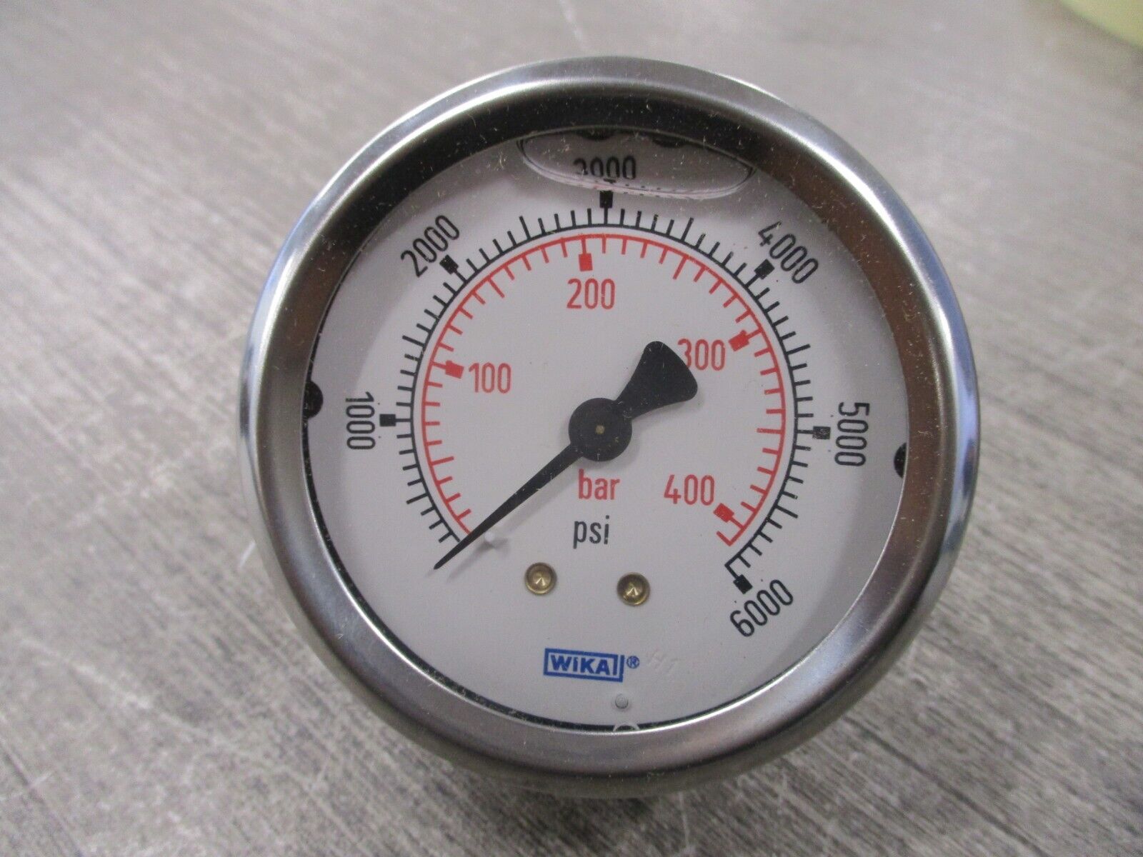 Wika Type 213.53 Pressure Gauge 50442392 Range: 6000PSI 2.5" New Surplus