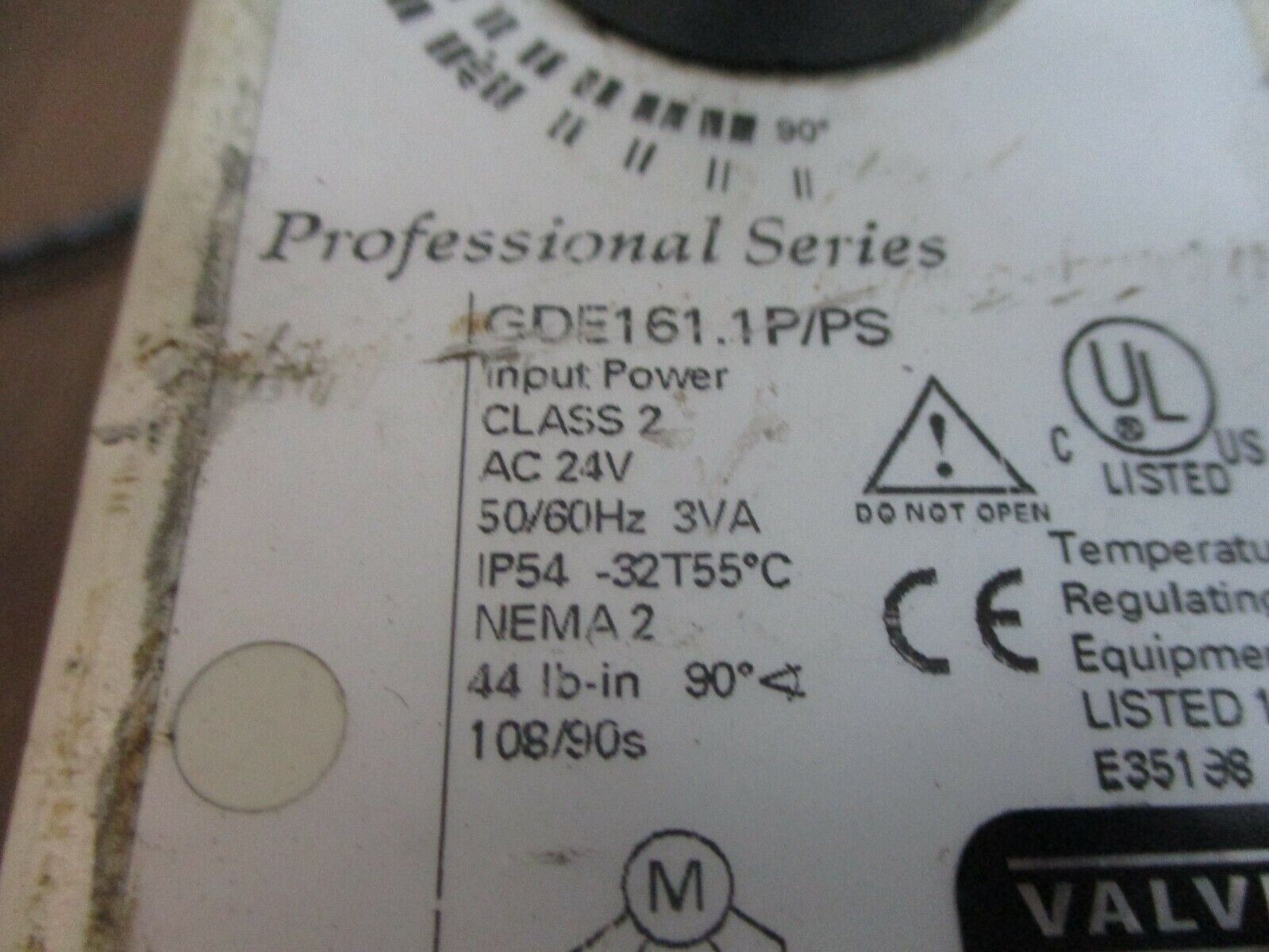 Valve Teck Professional Series Electric Damper Electric GDE161.1P/PS 24VAC 3VA