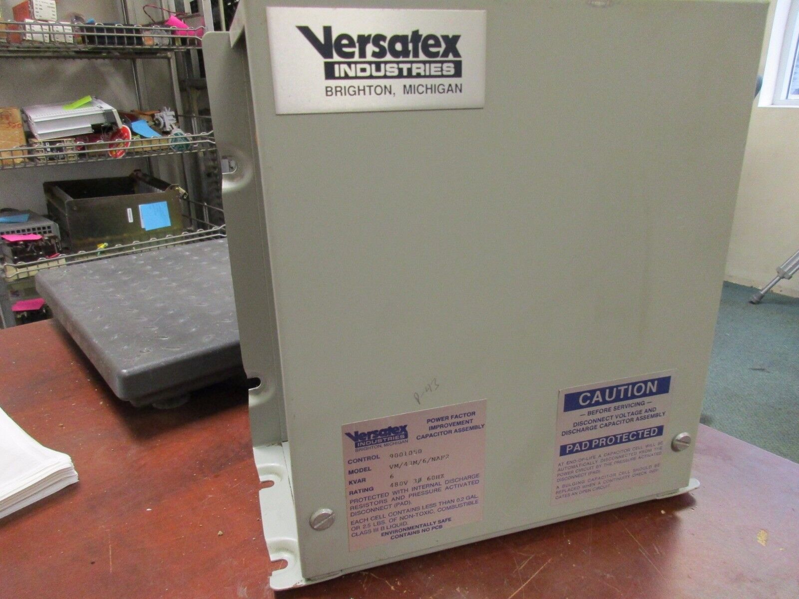 Versatex Capacitor Assembly VM/43M/6/NAF2 6 KVAR 480V 3Ph 60Hz Used