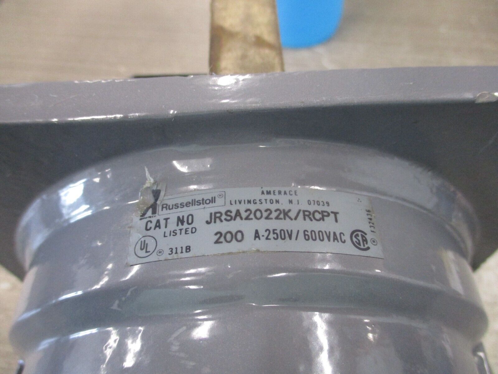 Russellstoll Receptacle JRSA2022K/RCPT 200A 600V Used