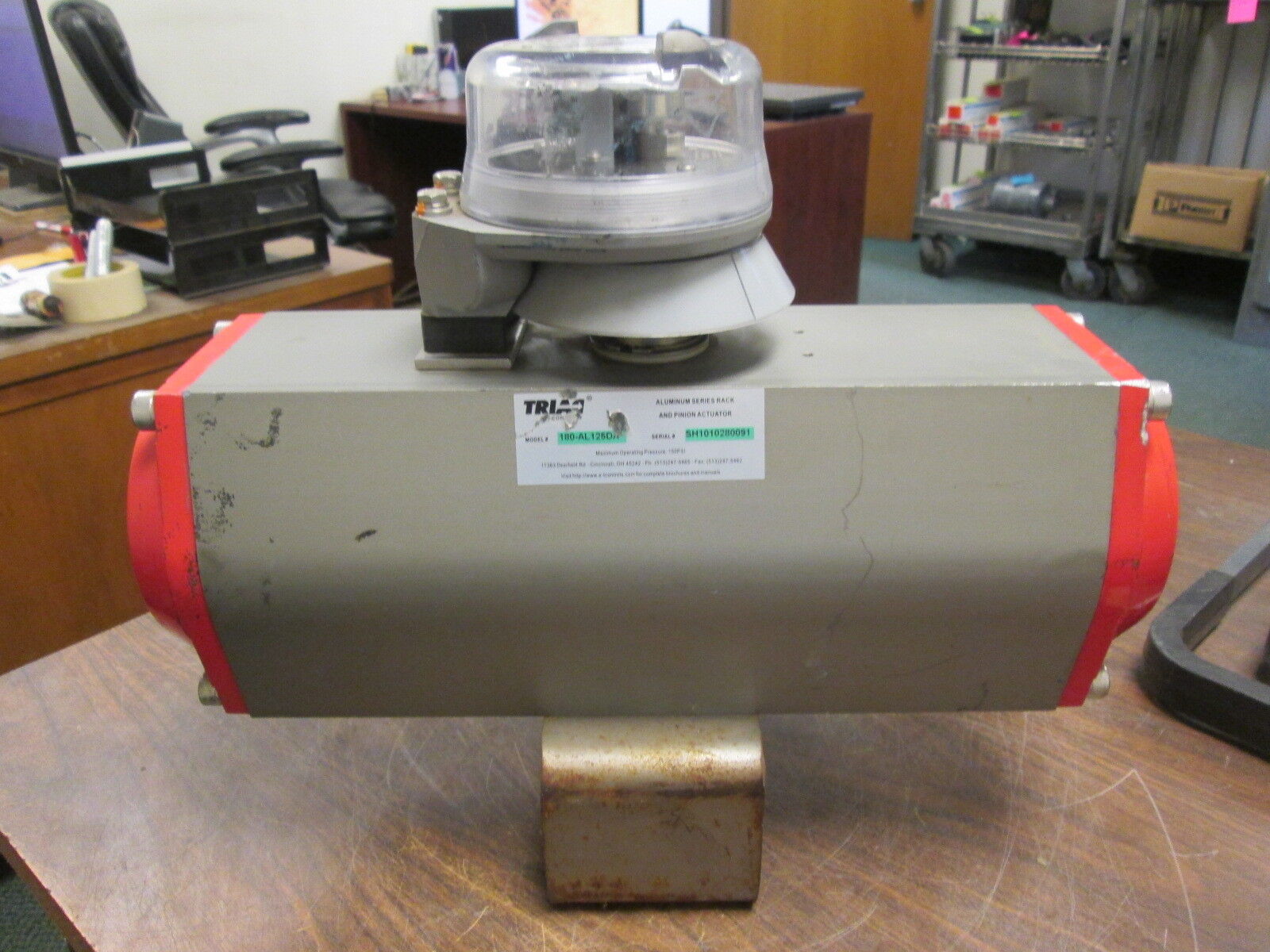 Triad Controls Aluminum Series Rack & Pinion Actuator 180-AL125DA 150 PSI Max