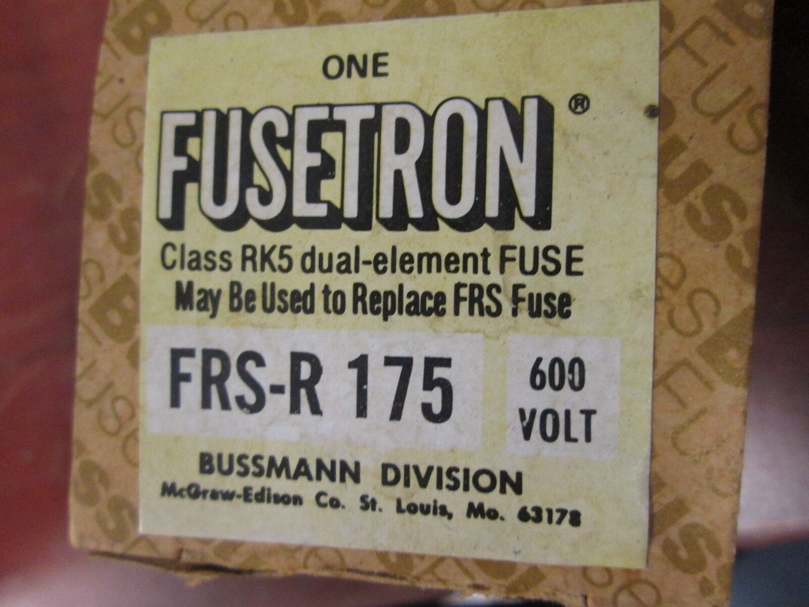 Buss Fusetron Fuse FRS-R 175 600V 175A New Surplus