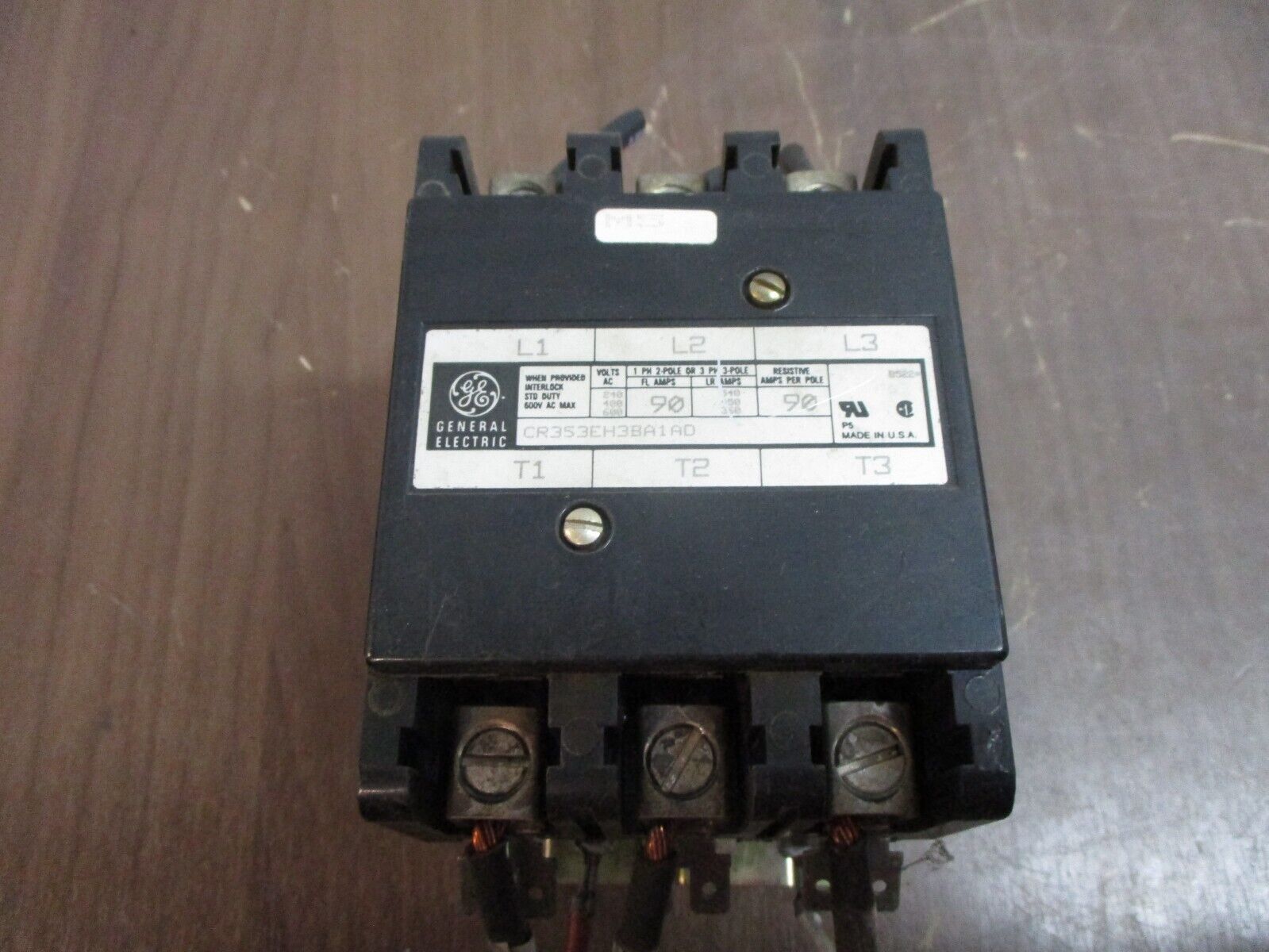 GE Definite Purpose Contactor CR353EH3BA1AD 115-120V Coil 90A 600V Used