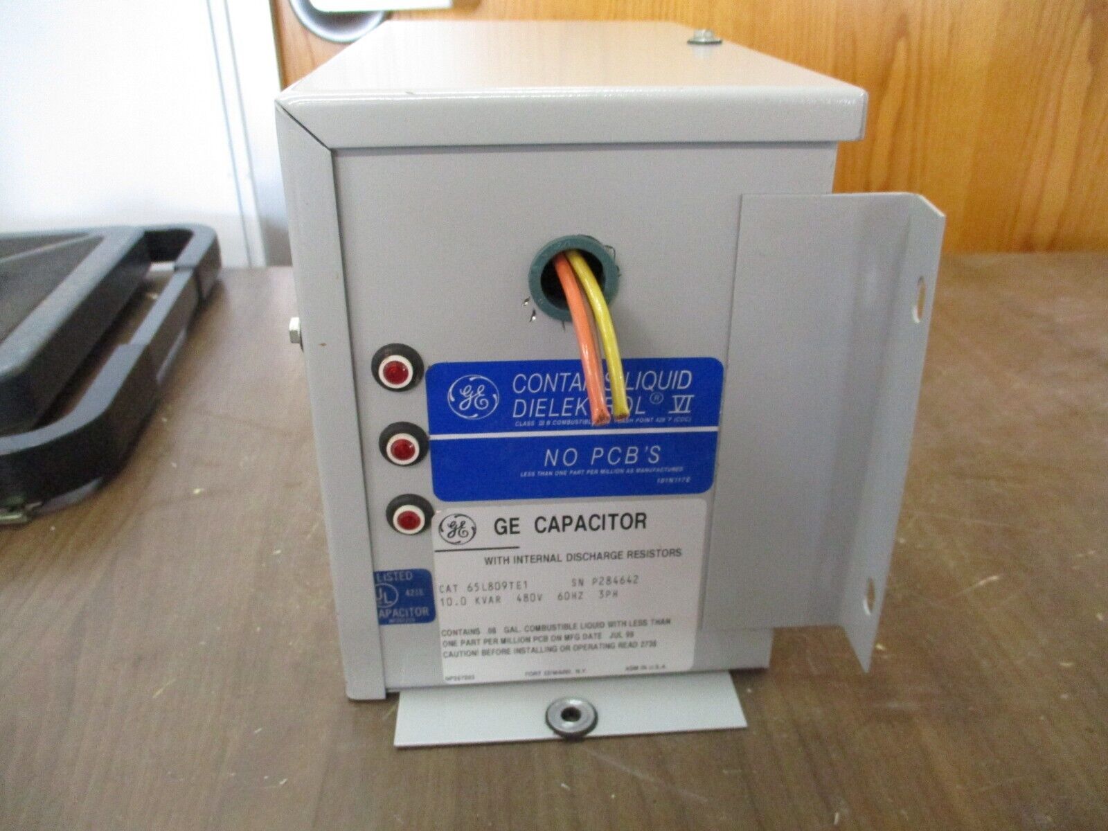 GE Capacitor 65L809TE1 10kVAR 480V 60Hz 3Ph Used