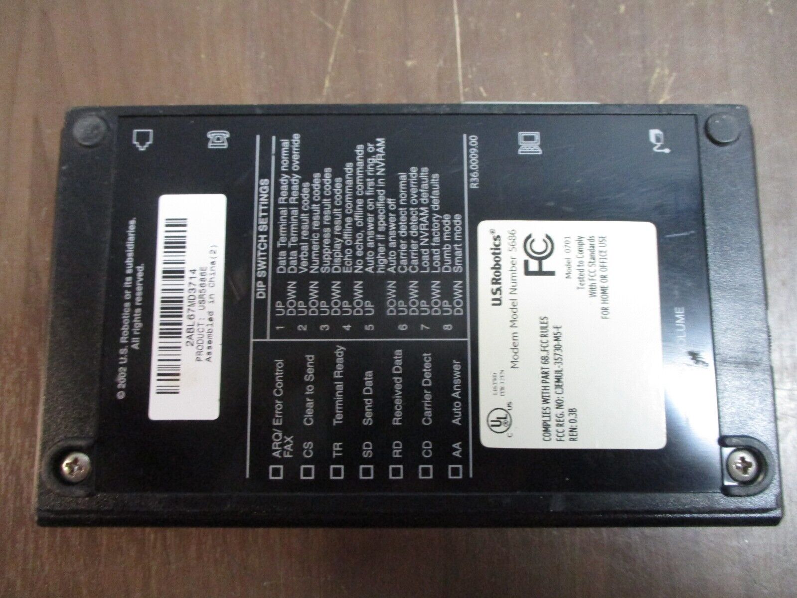 UU.S. Robotics External Faxmodem USR5686E V.92 56K Used