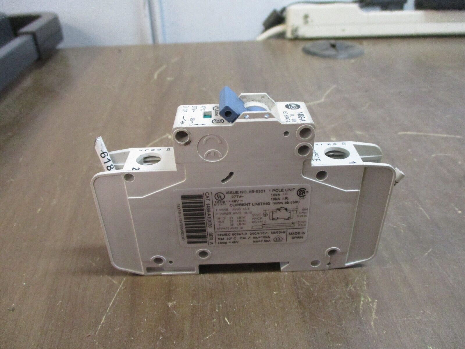 Allen-Bradley Circuit Breaker 1489-A1D030 3A 277V 1P *Lot of 2* Used