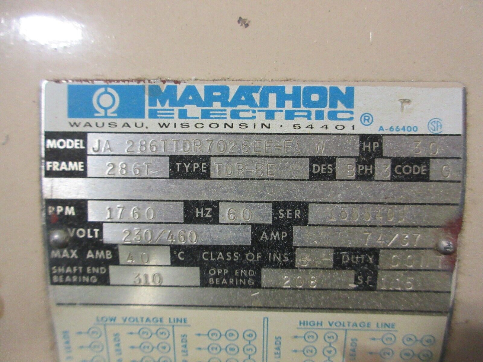 Bell & Gossett 6X6X12 Pump VSC-S 10-3/4 BFW RHR Q6290 30HP 1750RPM 540GPM Used