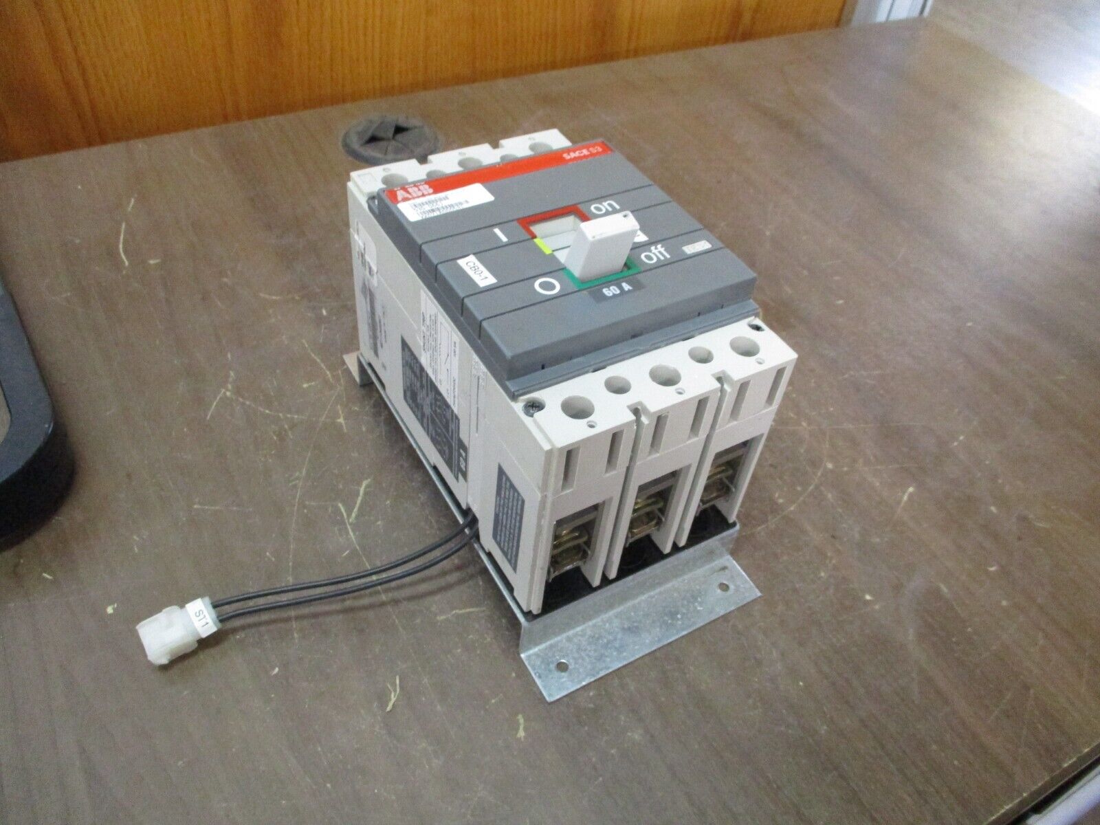ABB Sace S3 Circuit Breaker S3N 60A 600V 3P w/ Mounting Bracket Used