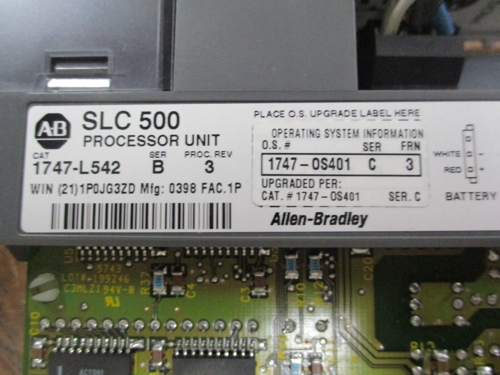 Allen-Bradley SLC 500 Processor Unit 1747-L542 Ser. B Rev.: 3 Used