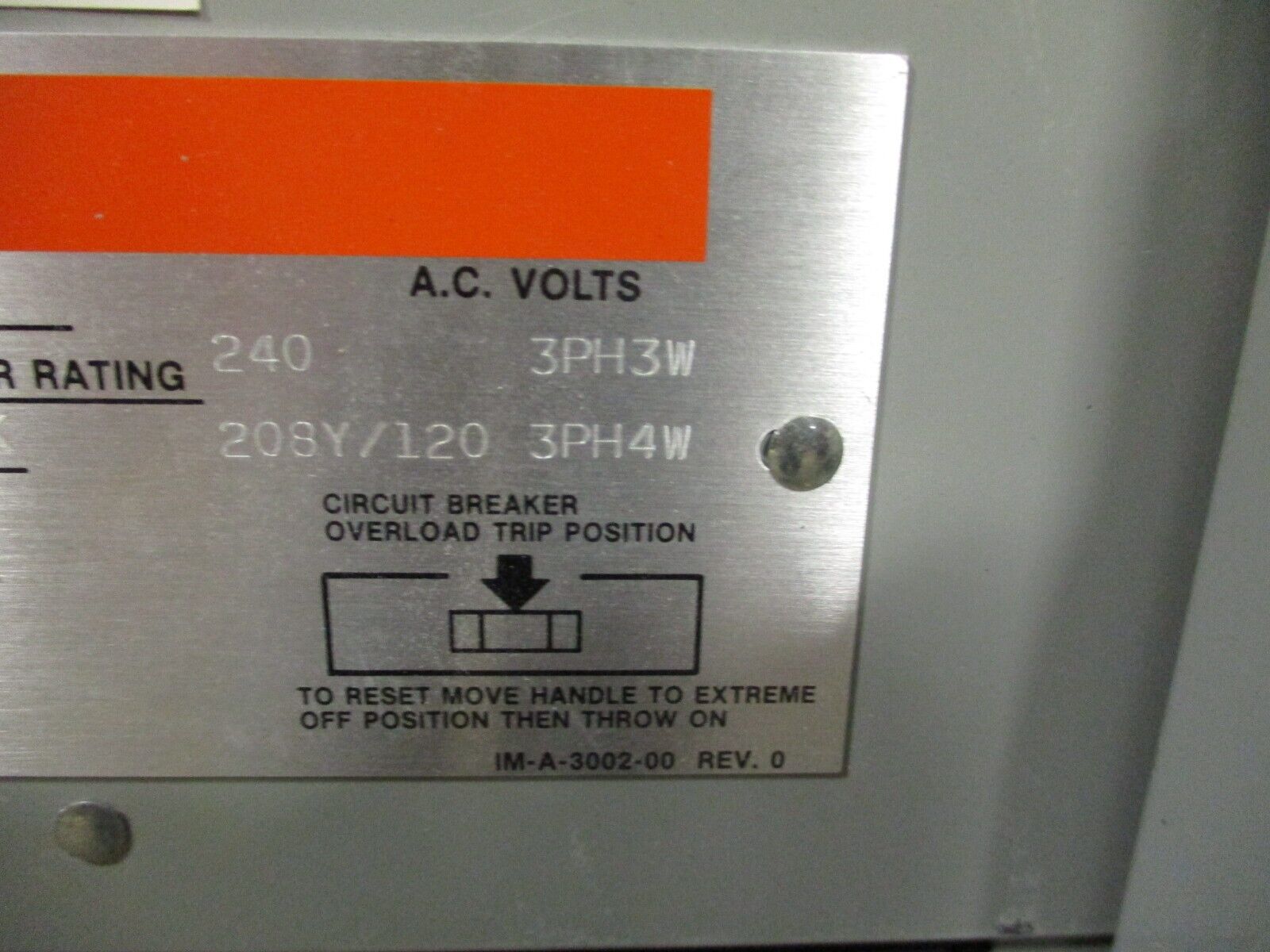 ITE Main Lug Breaker Panel UBA42-24L 225A Max 240V 3Ph Used