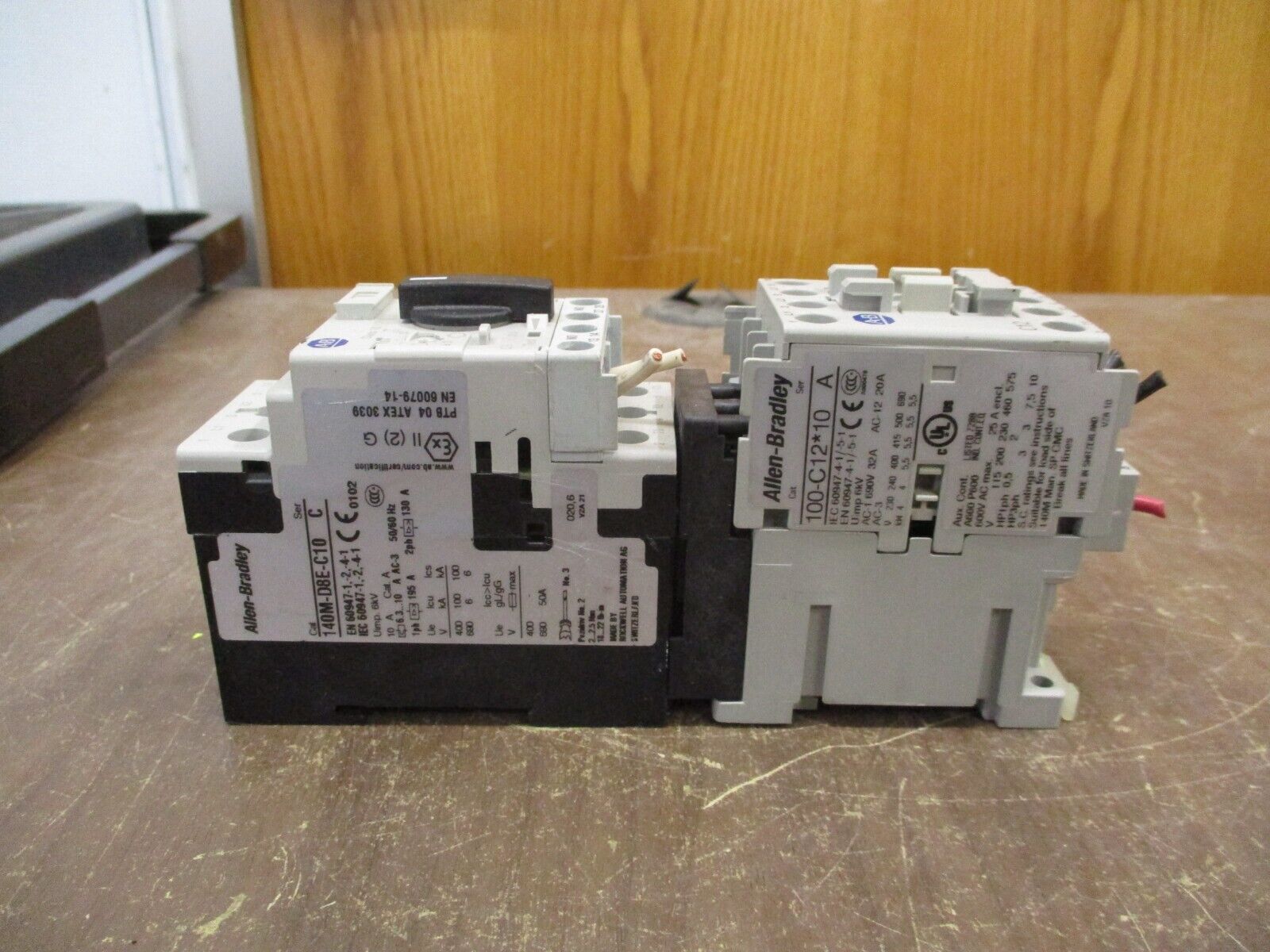 Allen-Bradley Starter 100-C12*10 / 140M-D8E-C10 120V Coil Trip: 6.3-10A Used