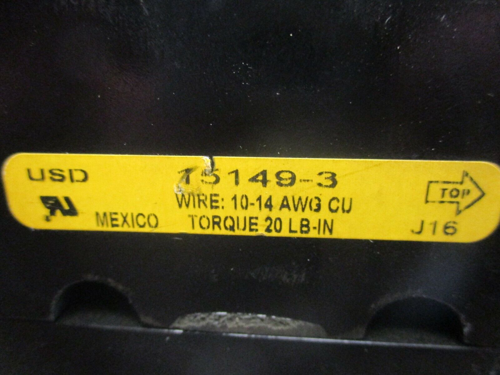 USD Pullout Switch 15149-3 Class J Fuse 600V 30A Used **Chipped Terminal**