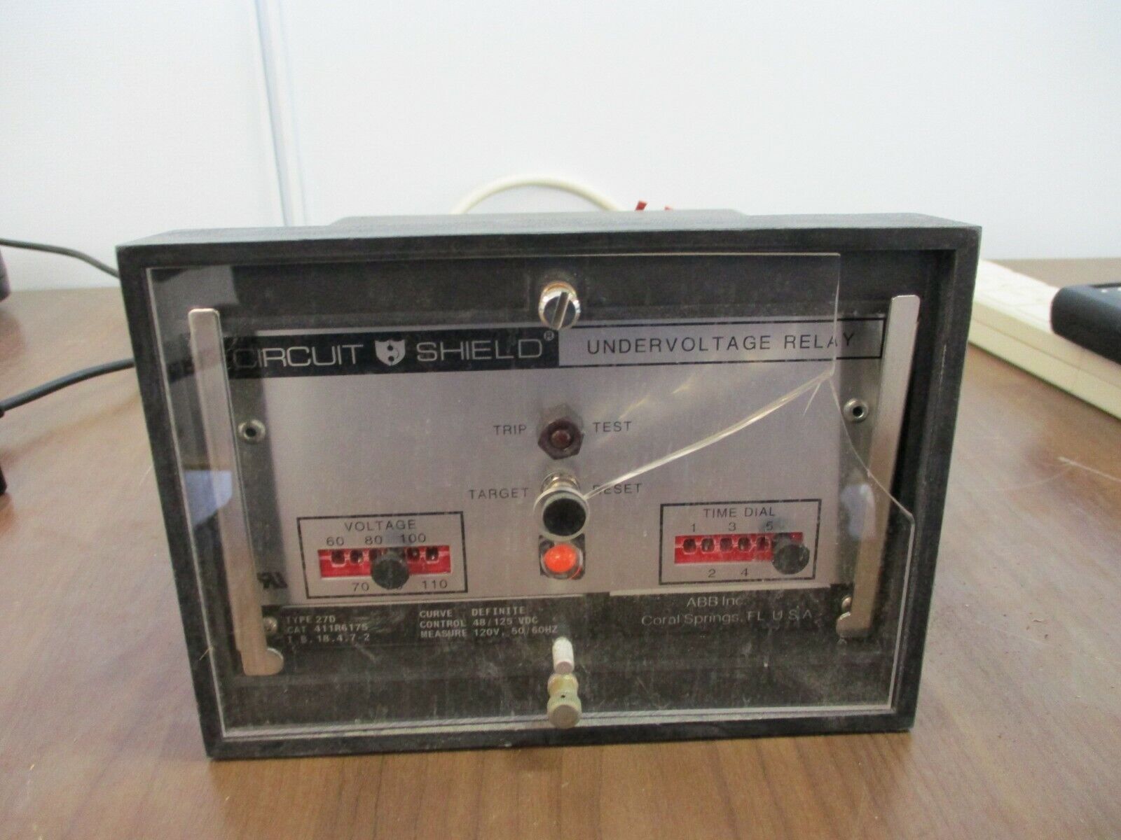 ABB Circuit Shield Type 27D Undervoltage Relay 411R6175 Control: 48/125VDC Used