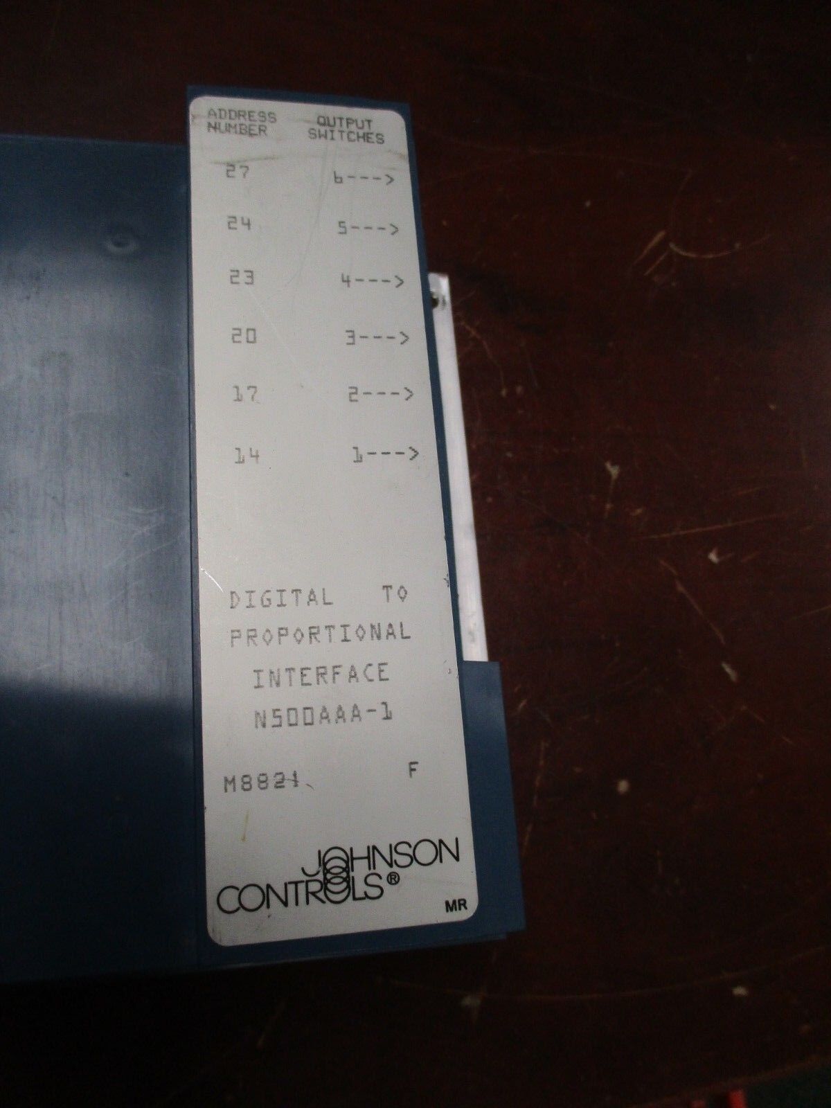 Johnson Controls Digital to Proportional Interface N500AAA-1 Rev. F Used