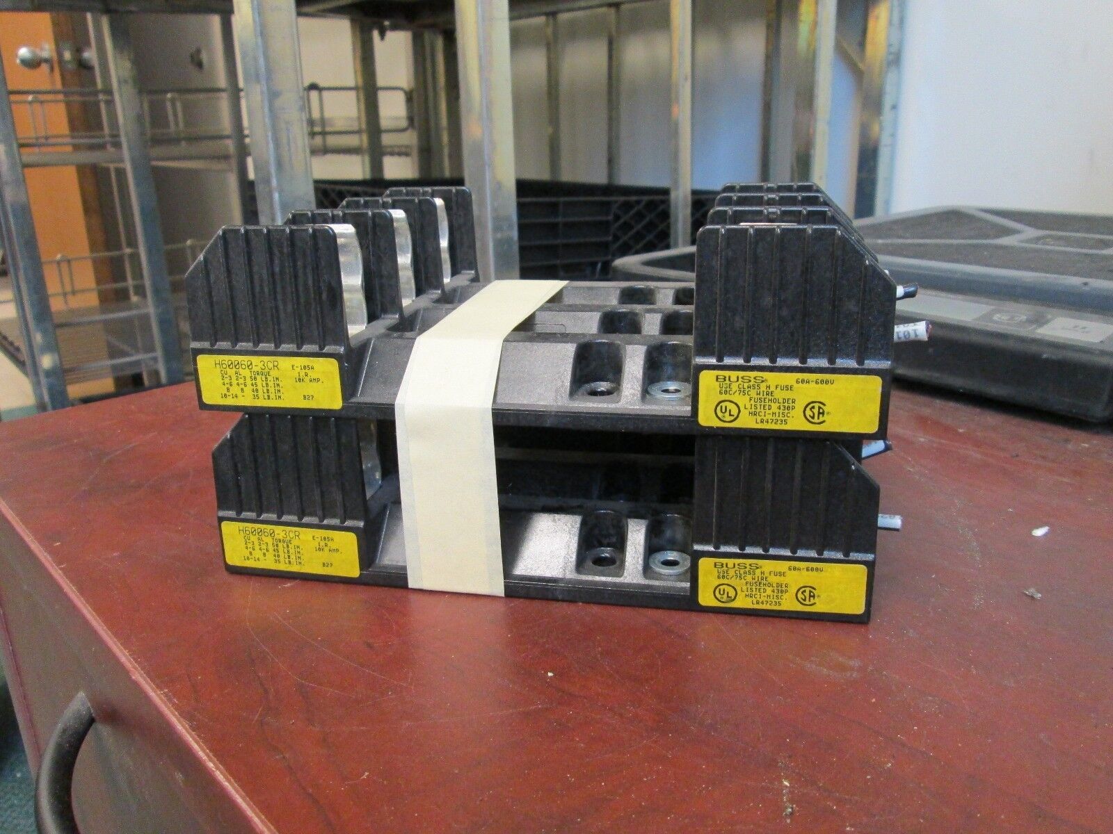 Bussmann Fuse Block H60060-3CR 60A 600V Class H Fuse 3P *Lot of 2* Used