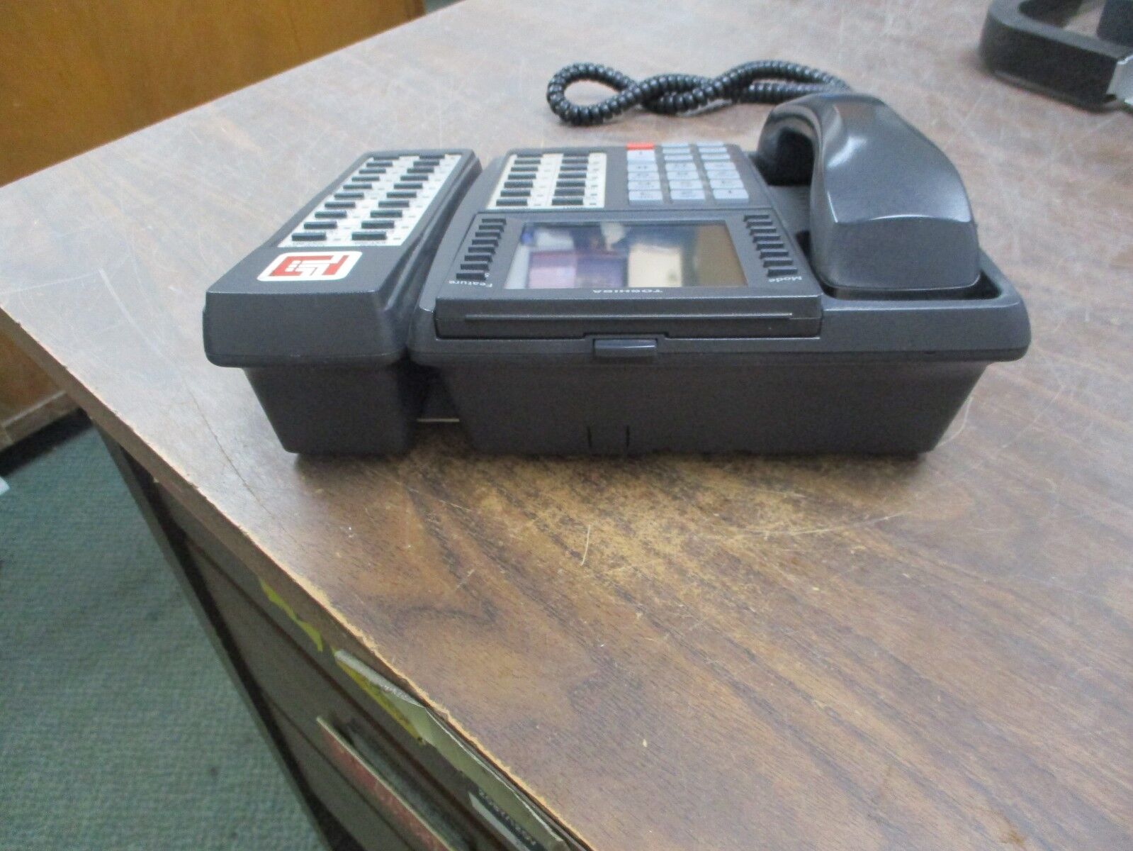 Toshiba Large Display Business Telephone With Add On DKT3014-SDL DADM3020 Used