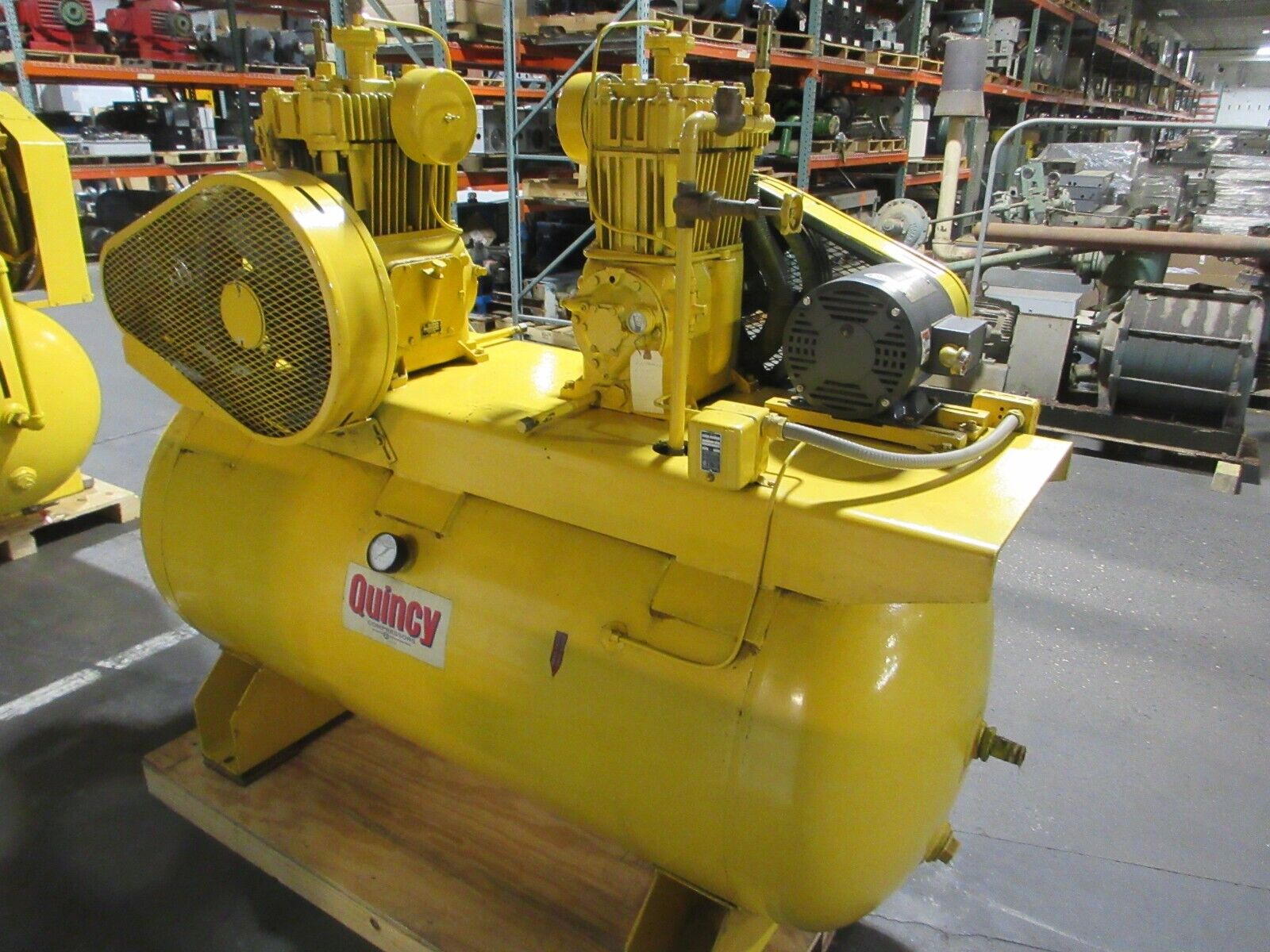 Quincy Two-Stage Air Compressor 325-14 Dual 5HP 120-Gallon Tank 460V 3Ph Used