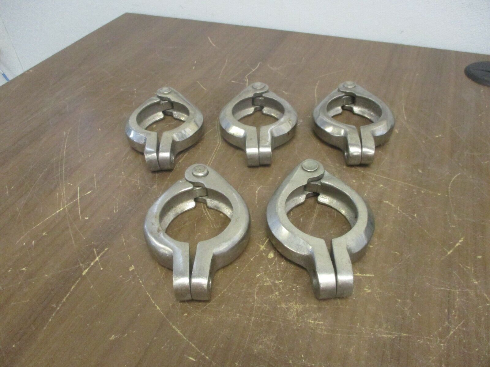 Misc. Brand Stainless Steel Sanitary Clamp Size: 2" Used **No Bolt** *Lot of 5*