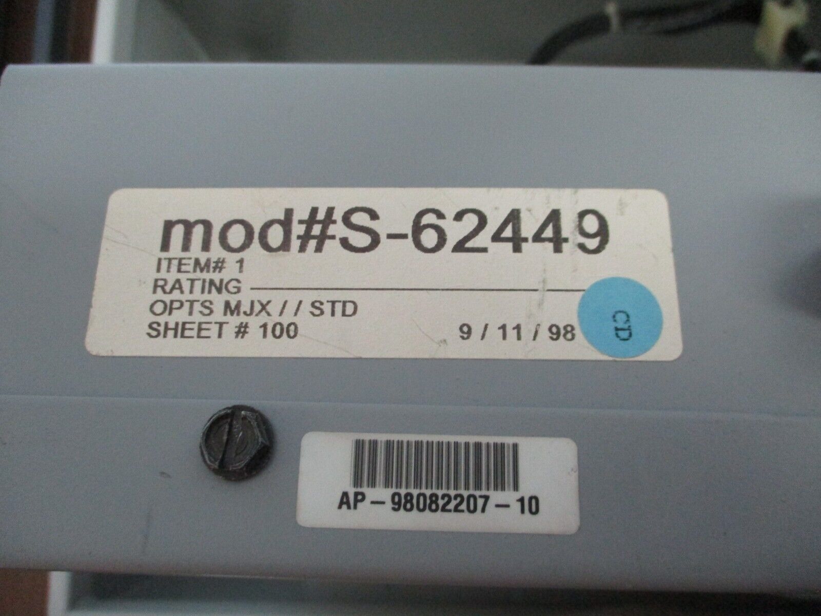 Siemens Accu/Stat MJ-X Voltage Regulator Control Panel S-62449 w/ Enclosure Used