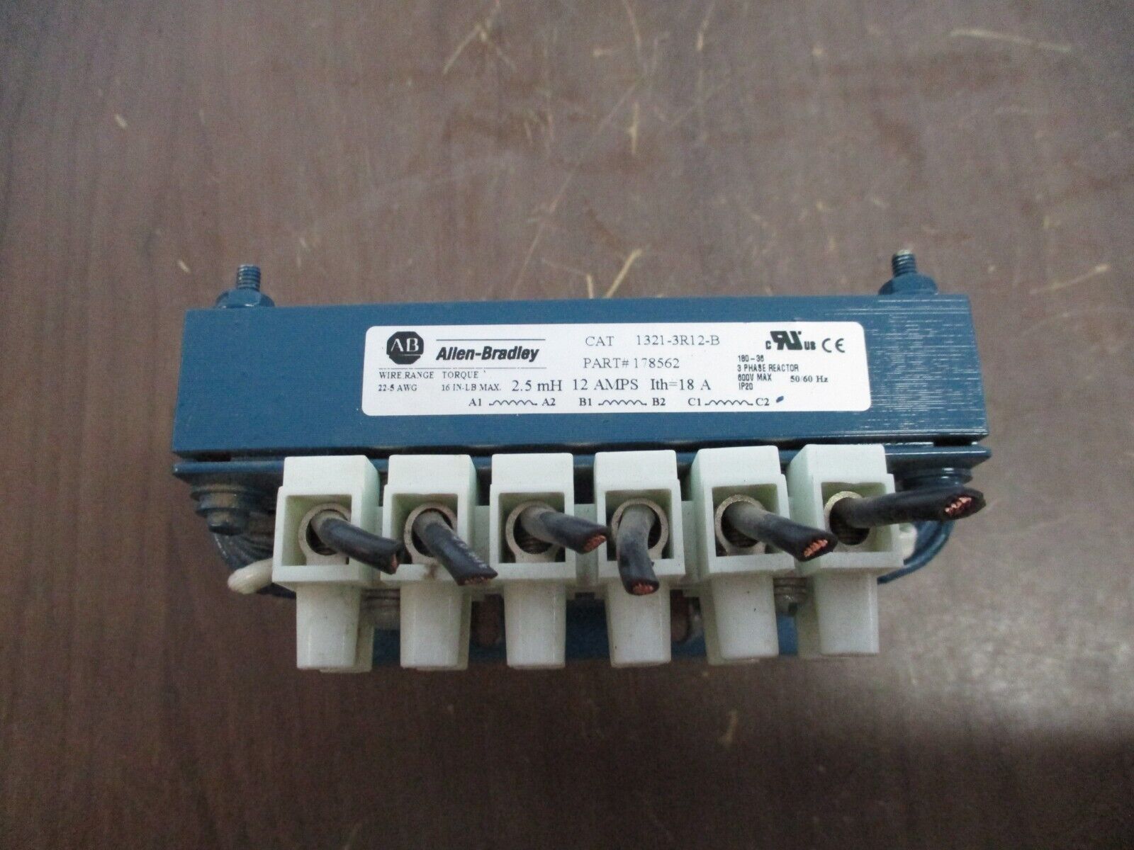 Allen-Bradley 1321-3R12-B Line Reactor 178562 2.5mH 12A 3Ph 600V Used