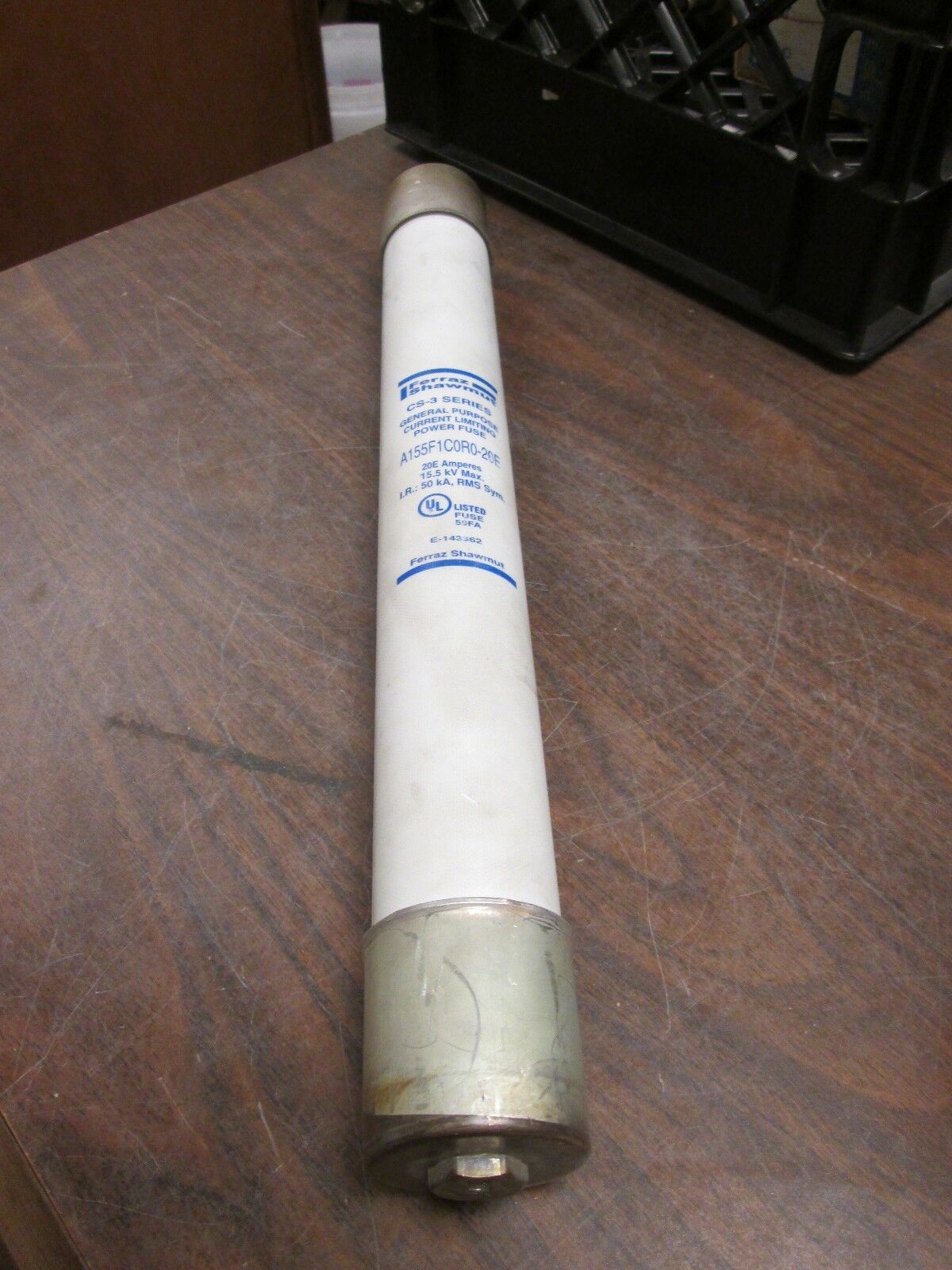 Ferraz Shawmut Amp-Trap Fuse A155F1C0R0-20E 20A 15.5KV New Surplus - no box
