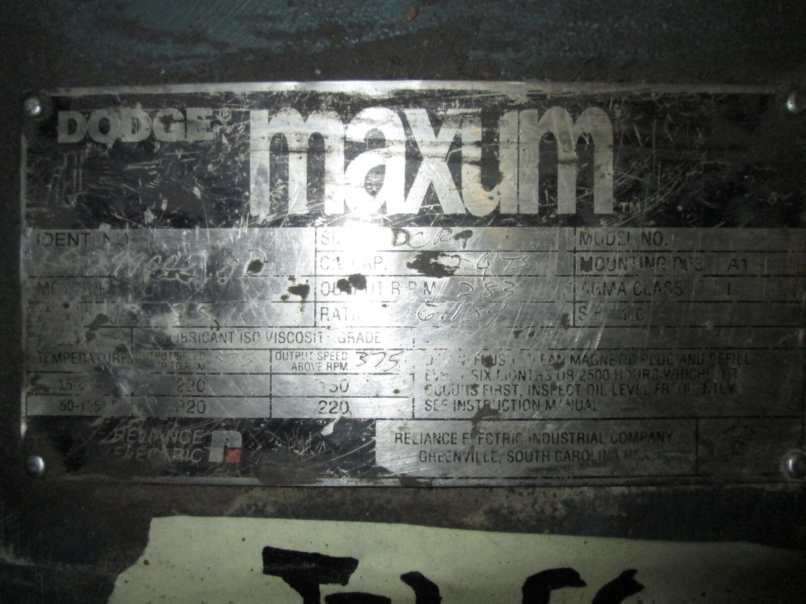 Dodge Maxum DCR 1 6.184 Ratio 25.1 HP 283 Output RPMs Used