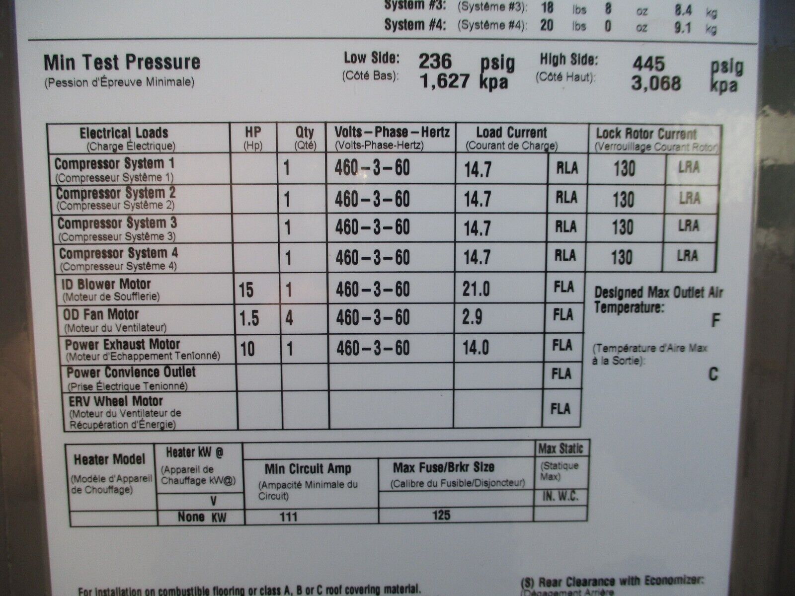 York Millennium Rooftop Unit Z4C024AAD3A3ABEDC1 40 Tons No Heat 460V 3Ph Used