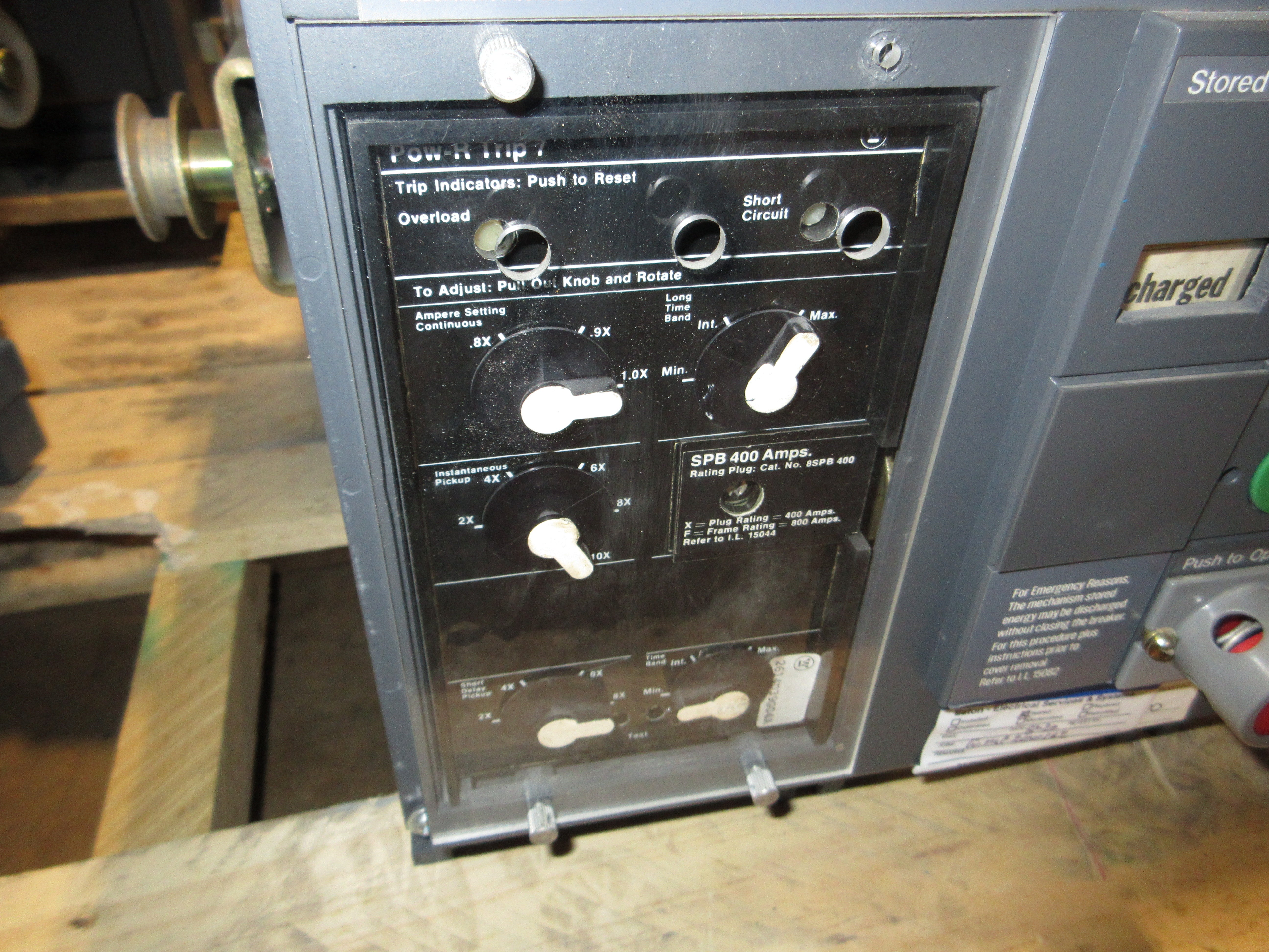 Westinghouse Circuit Breaker SPB 50 800A Frame 400A Plug 3P 50/60Hz Used