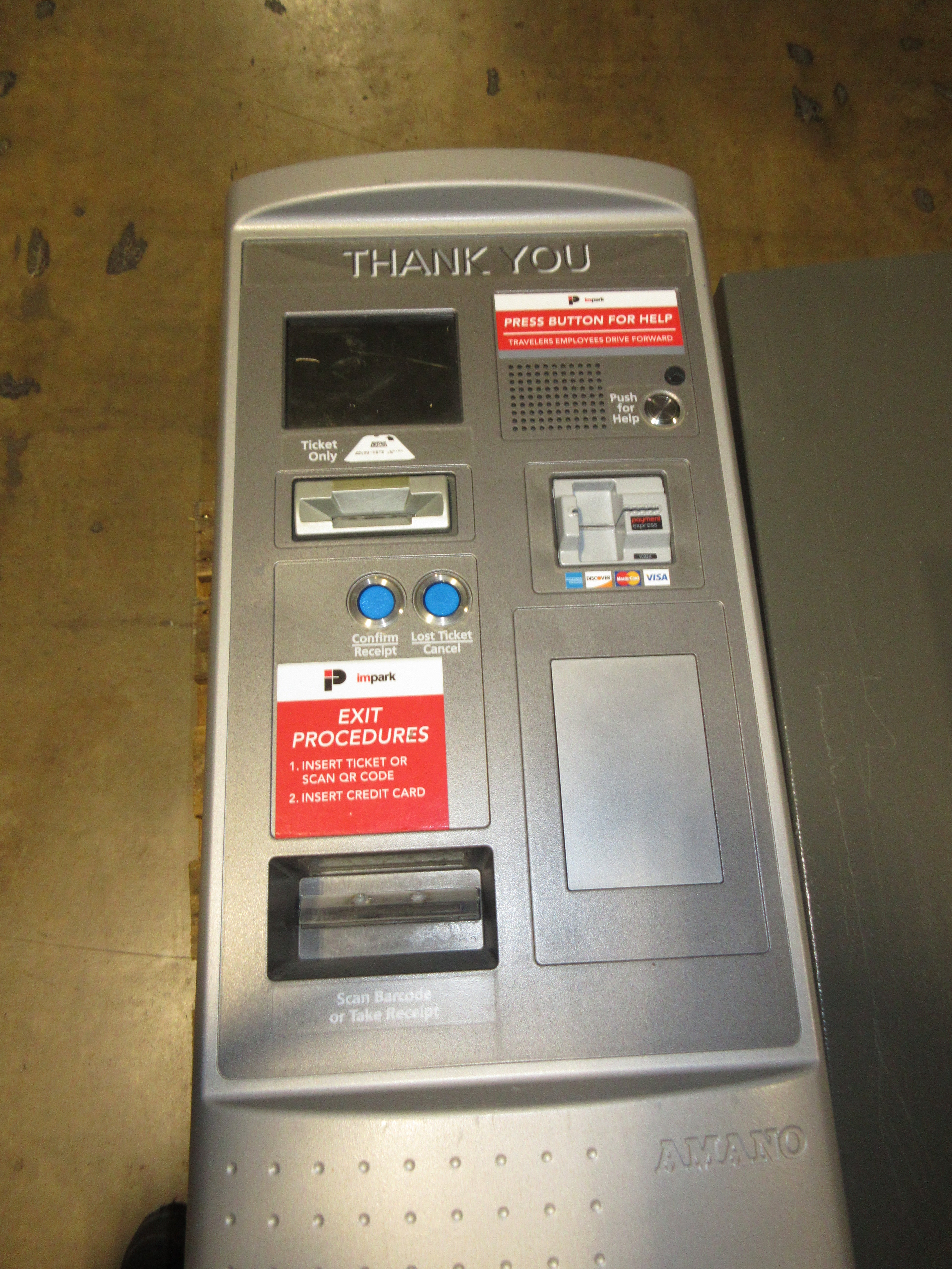 Amano McGann Parking Validation Ticket Dispenser 0-4700/0S1-0005 120V 10A Used