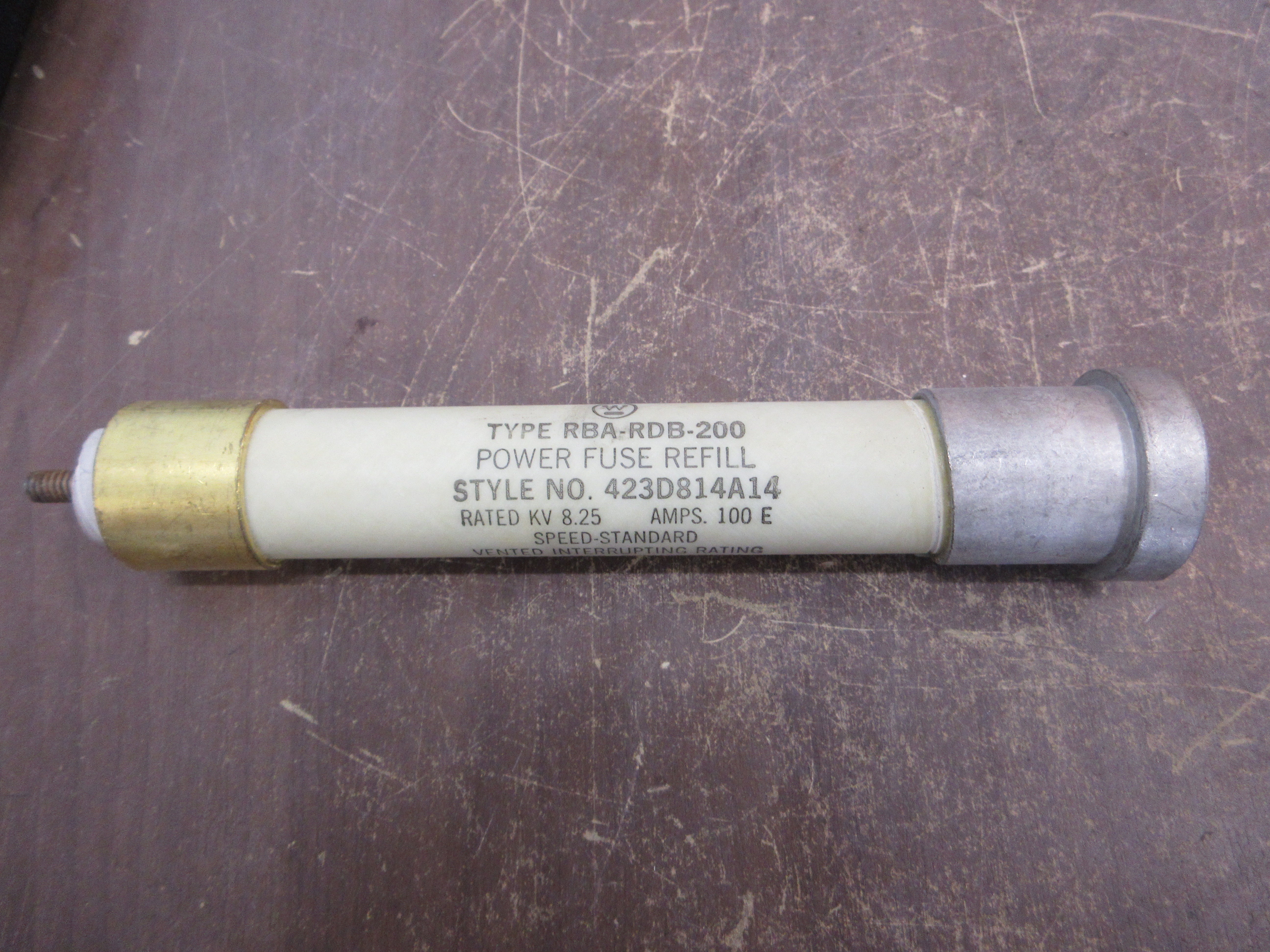 Westinghouse Type RBA-RDB-200 Fuse Refill 423D814A14 100E 14.4kV Used