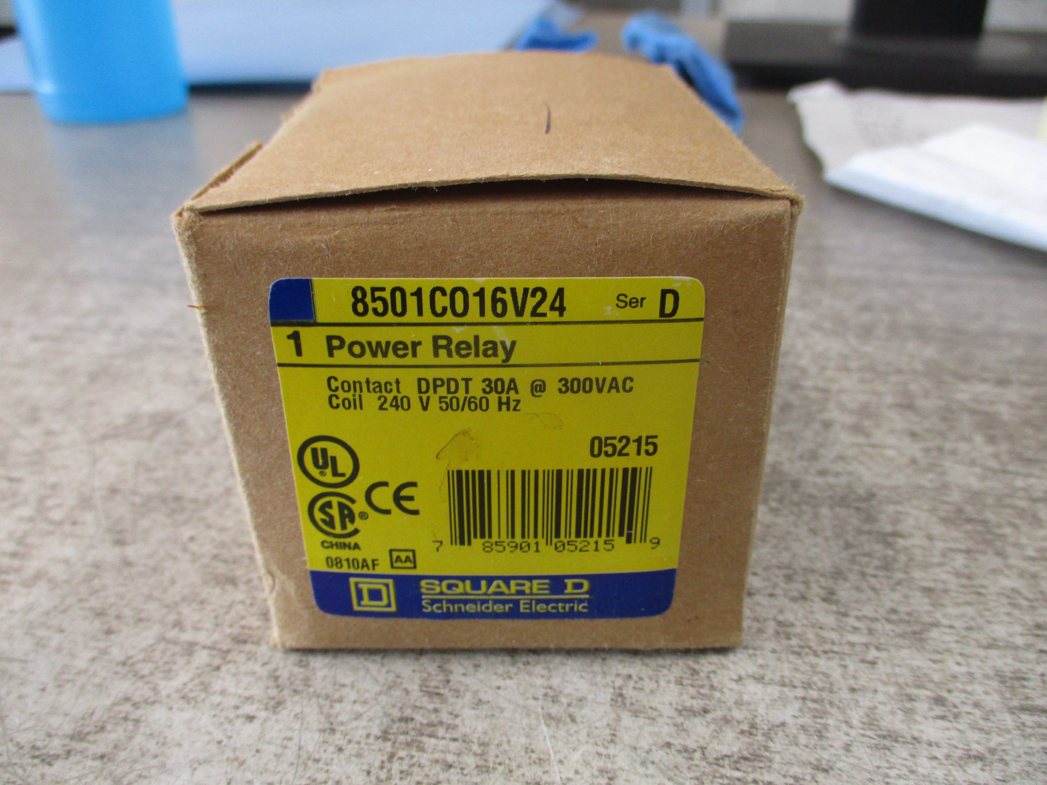 Square D Power Relay 8501C016V24 Ser. D 240V Coil New Surplus