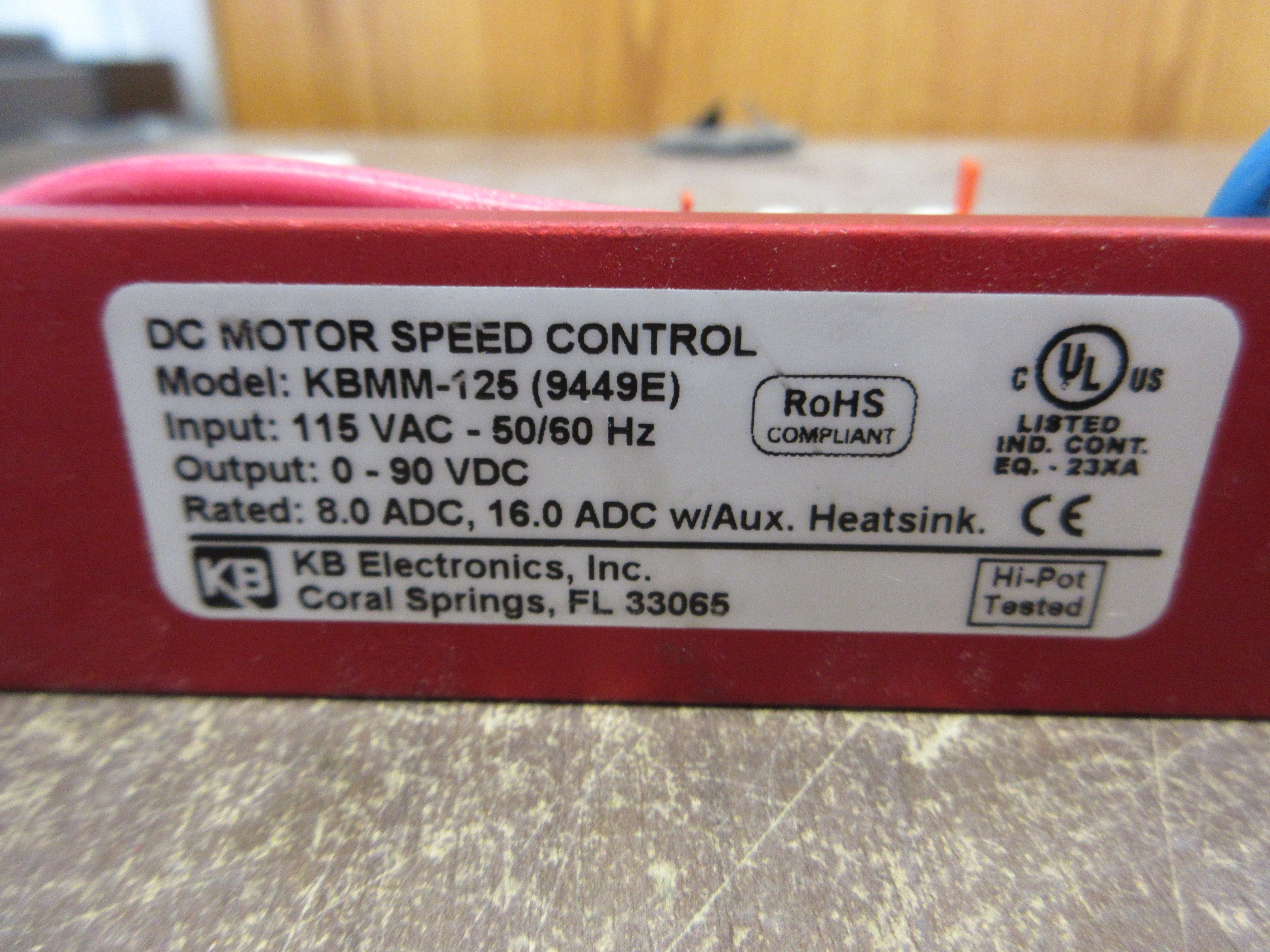 KB Electronics DC Motor Speed Control KBMM-125 (9449E) Output: 0-90VDC Used