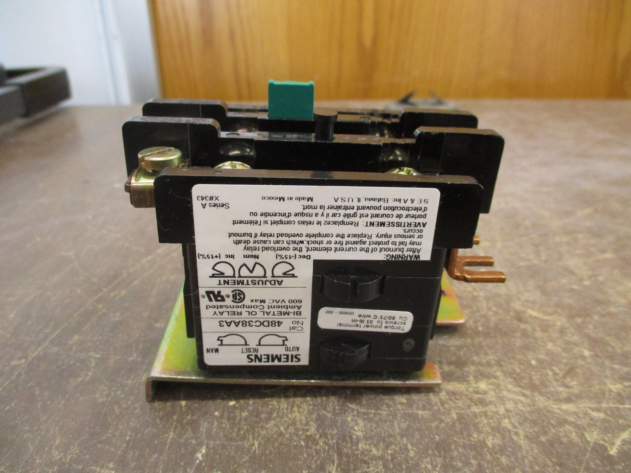 Siemens Overload Relay 48DC38AA3 30A 3P New Surplus
