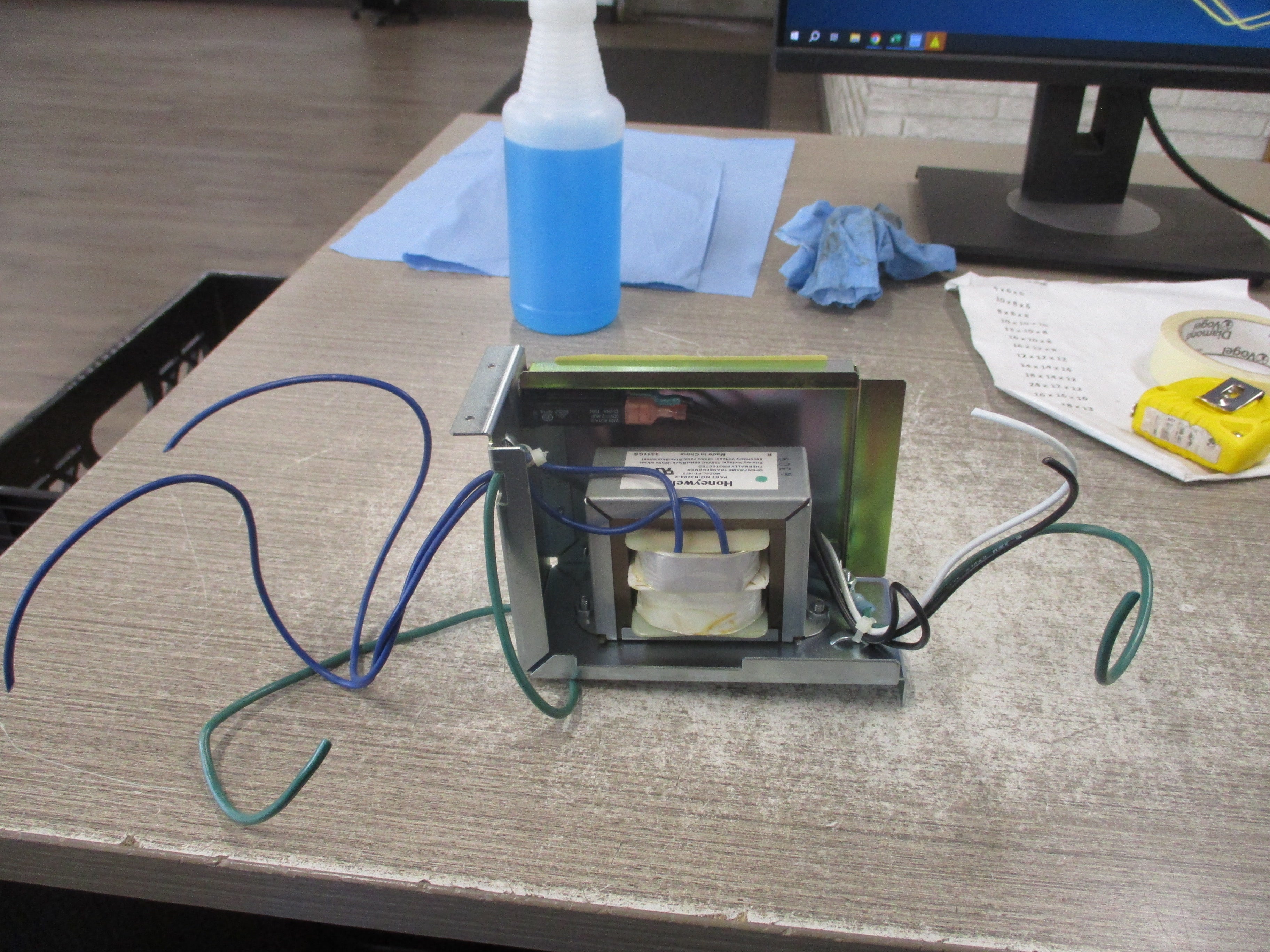 Honeywell PT-1872 Open Frame Transformer N3294-2 72VA Pri: 120V Sec: 18V 60Hz Used