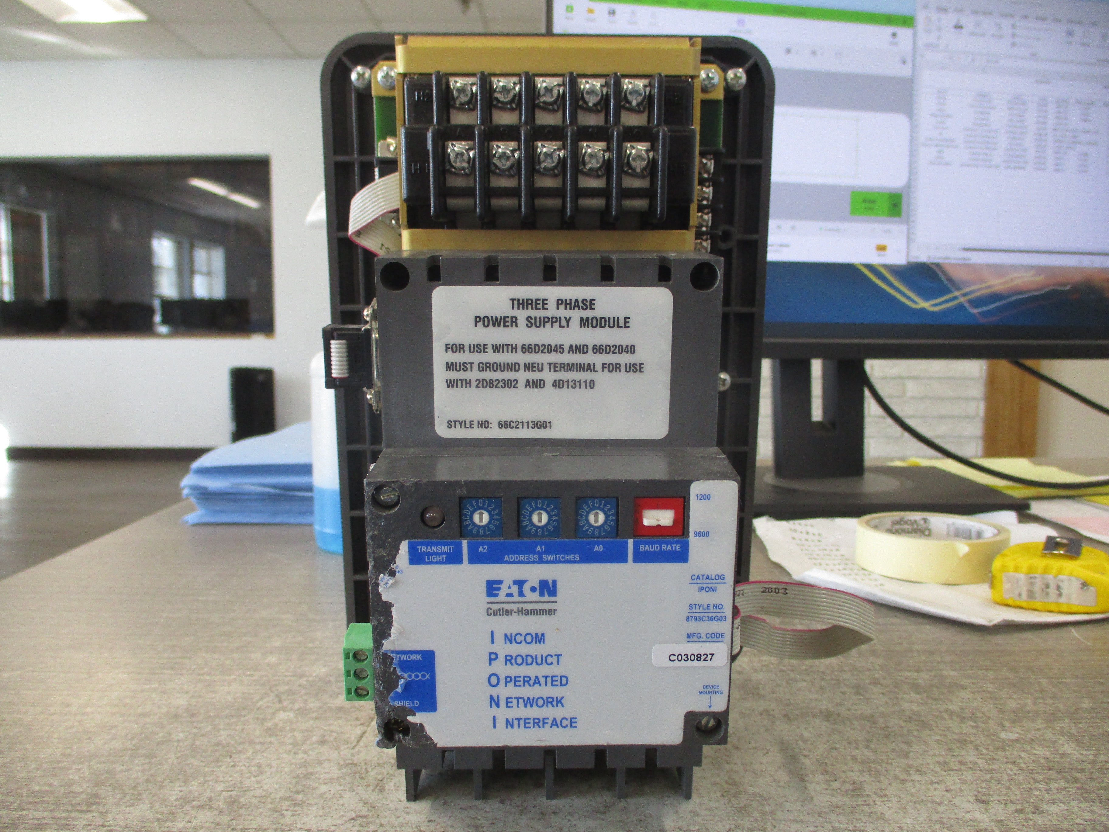 Cutler-Hammer IQA 6600 IQ Analyzer 66D2045G03 IPONI Module 3Ph Power Supply Module Used