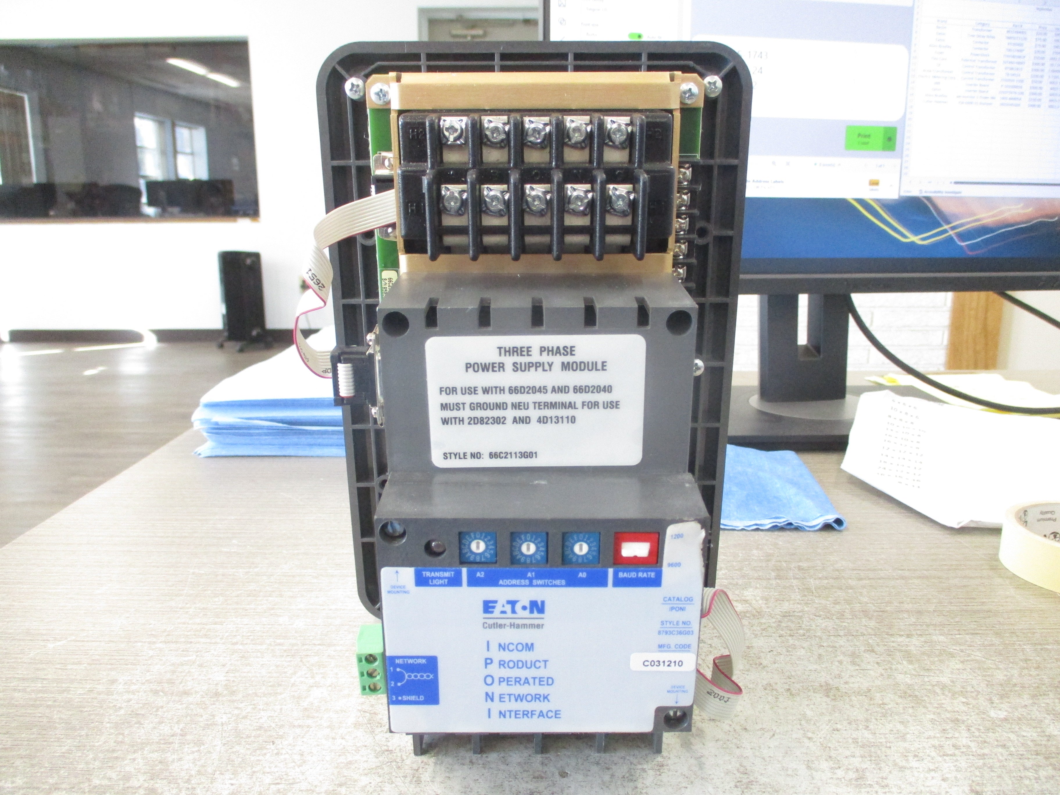 Cutler-Hammer IQA 6600 IQ Analyzer 66D2045G23 IPONI Module 3Ph Power Supply Module Used