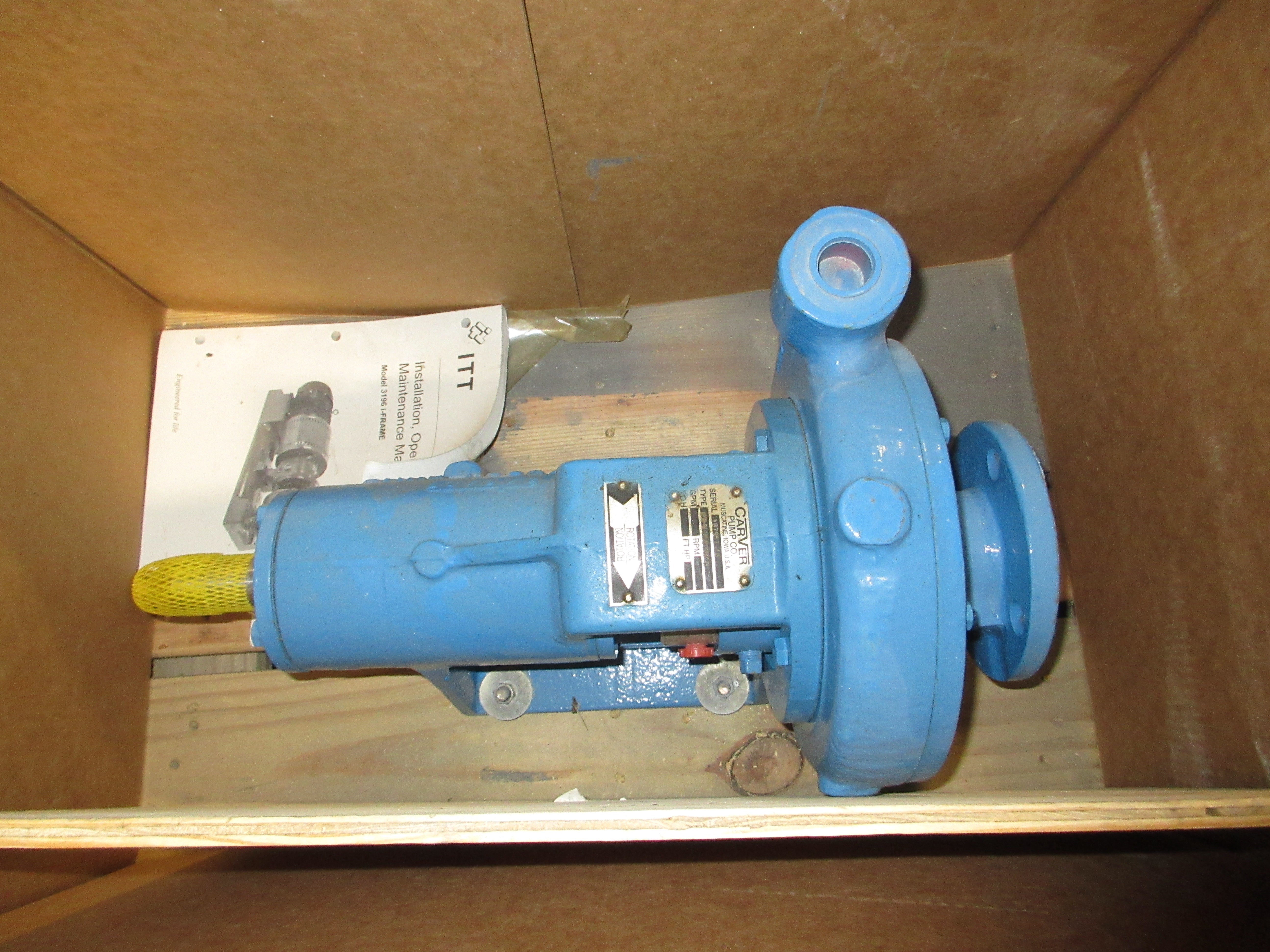 Carver Pump Co. Pump KF50-OH 1X2X8 3/16" C1 *No Box* New Surplus