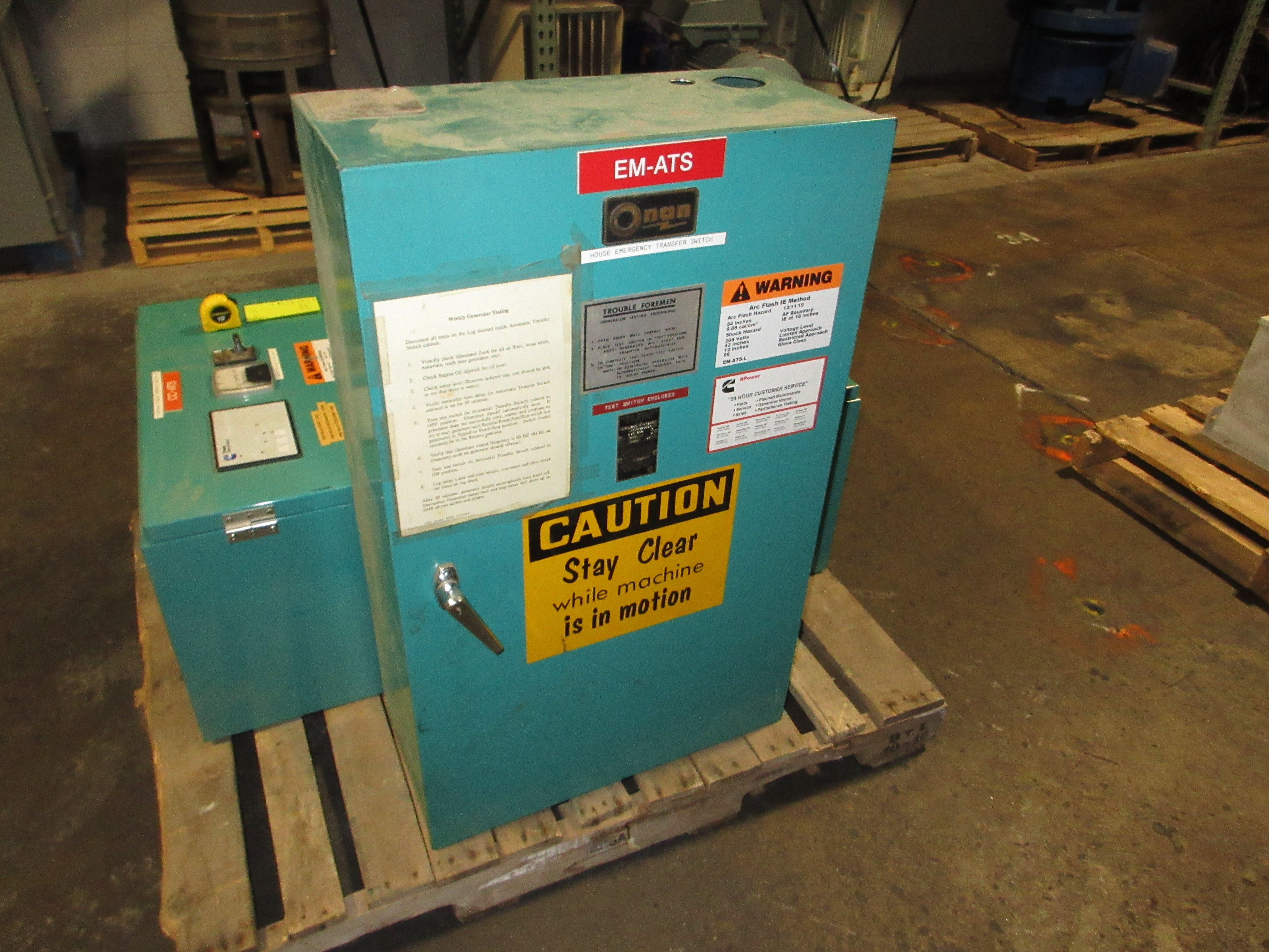 Onan Automatic Transfer Switch LTDU200-4/11280E 200A 120/208V 3Ph 4W 60Hz Used