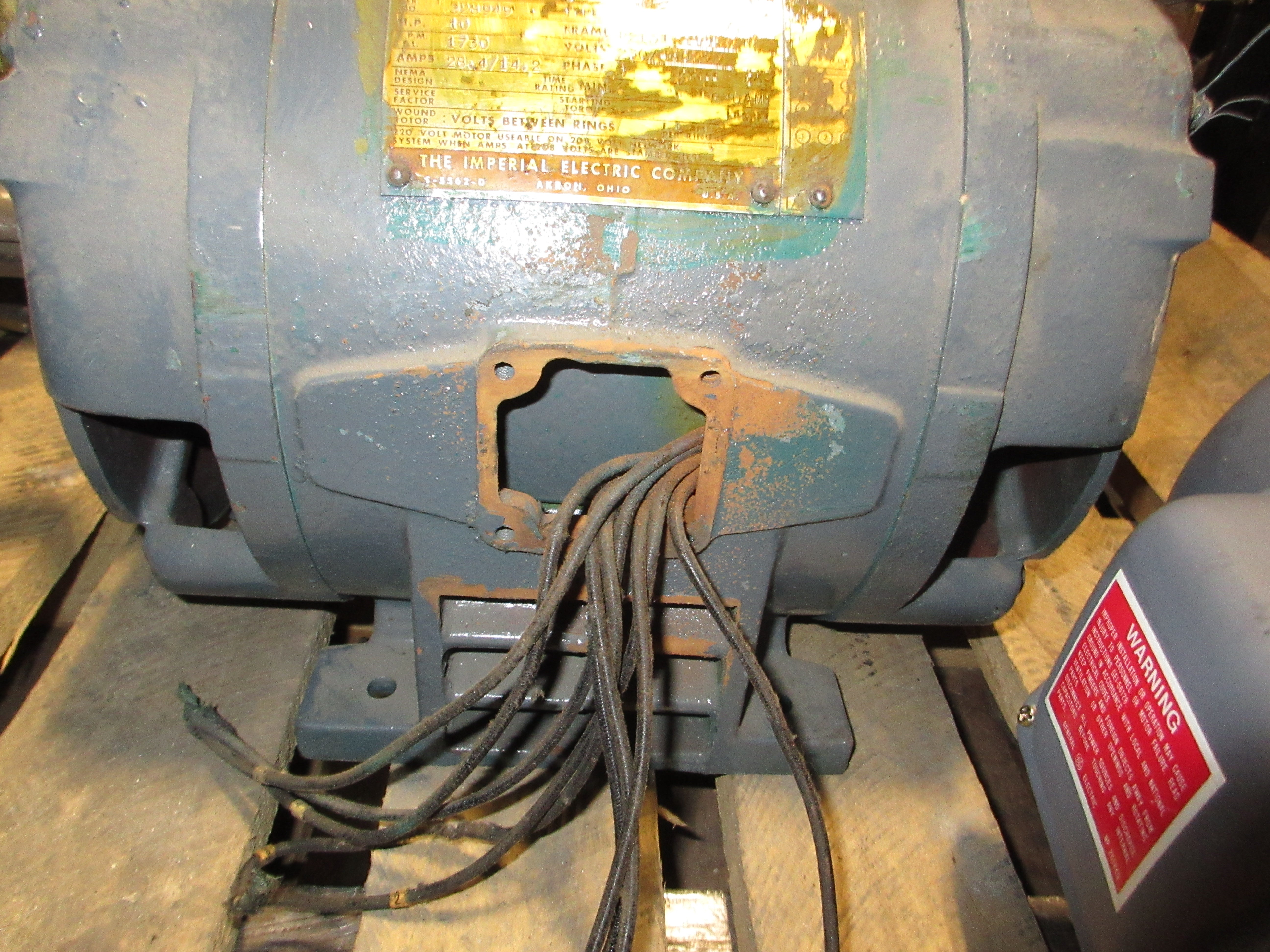 Imperial Motor 328949 10HP 1800RPM 230/460V 28.4/14.2A 3Ph 60Hz Used