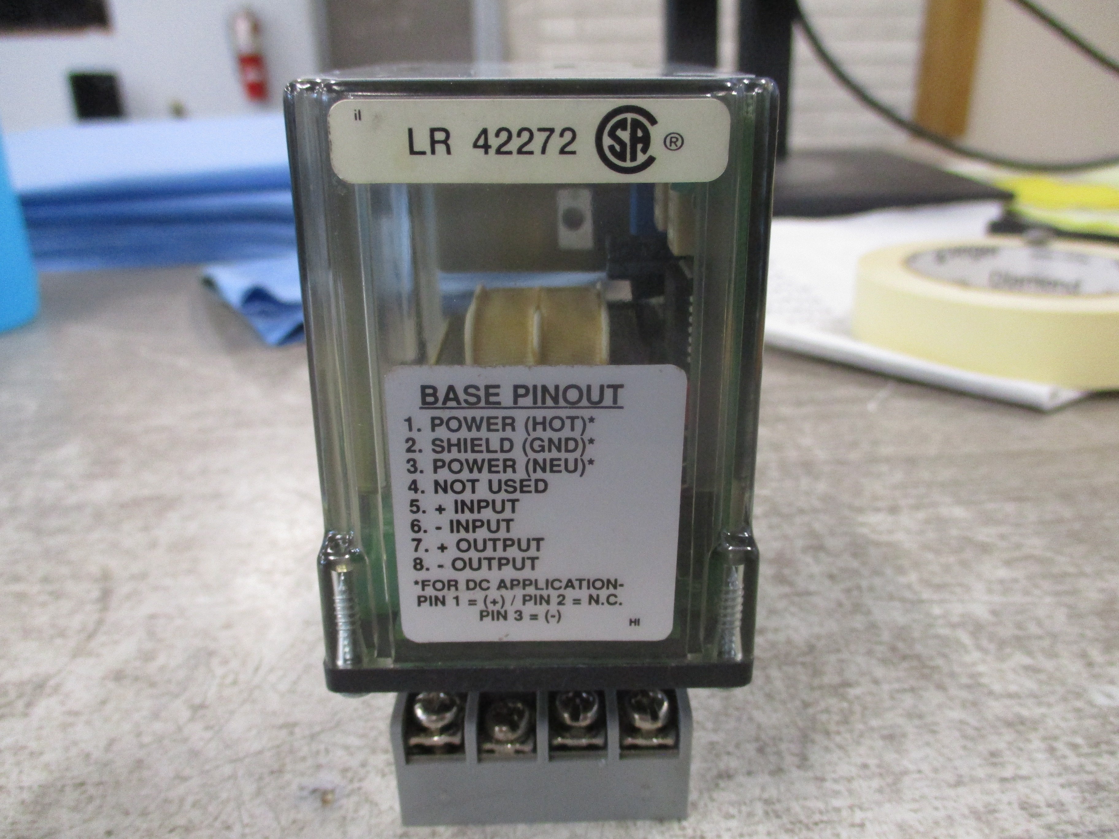 Action Instruments Action Pak Conditioner Relay 4380-2000-1 W/Base Used