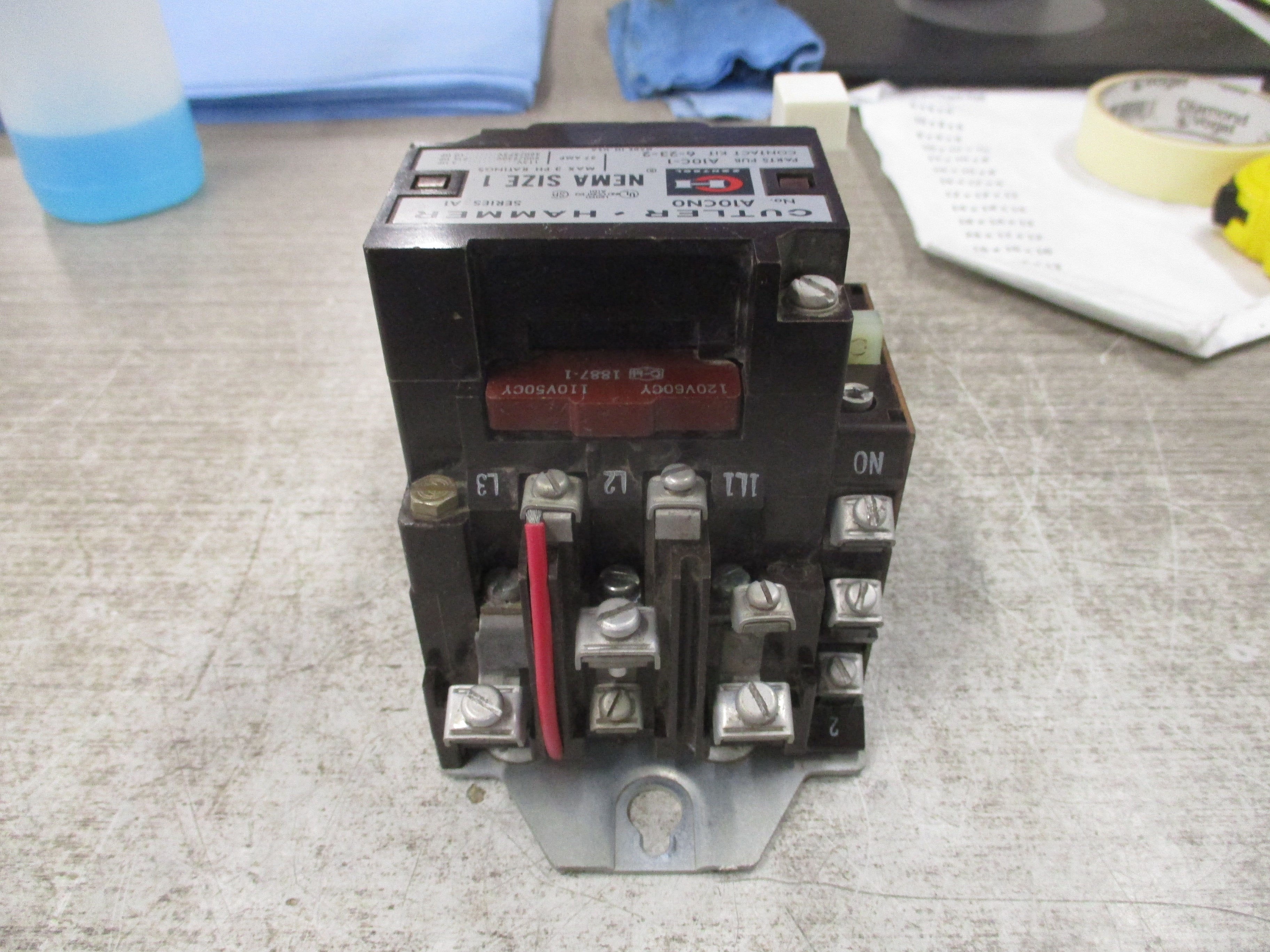 Cutler-Hammer Size 1 Starter A10CN0 Ser. A1 120V Coil 27A Used