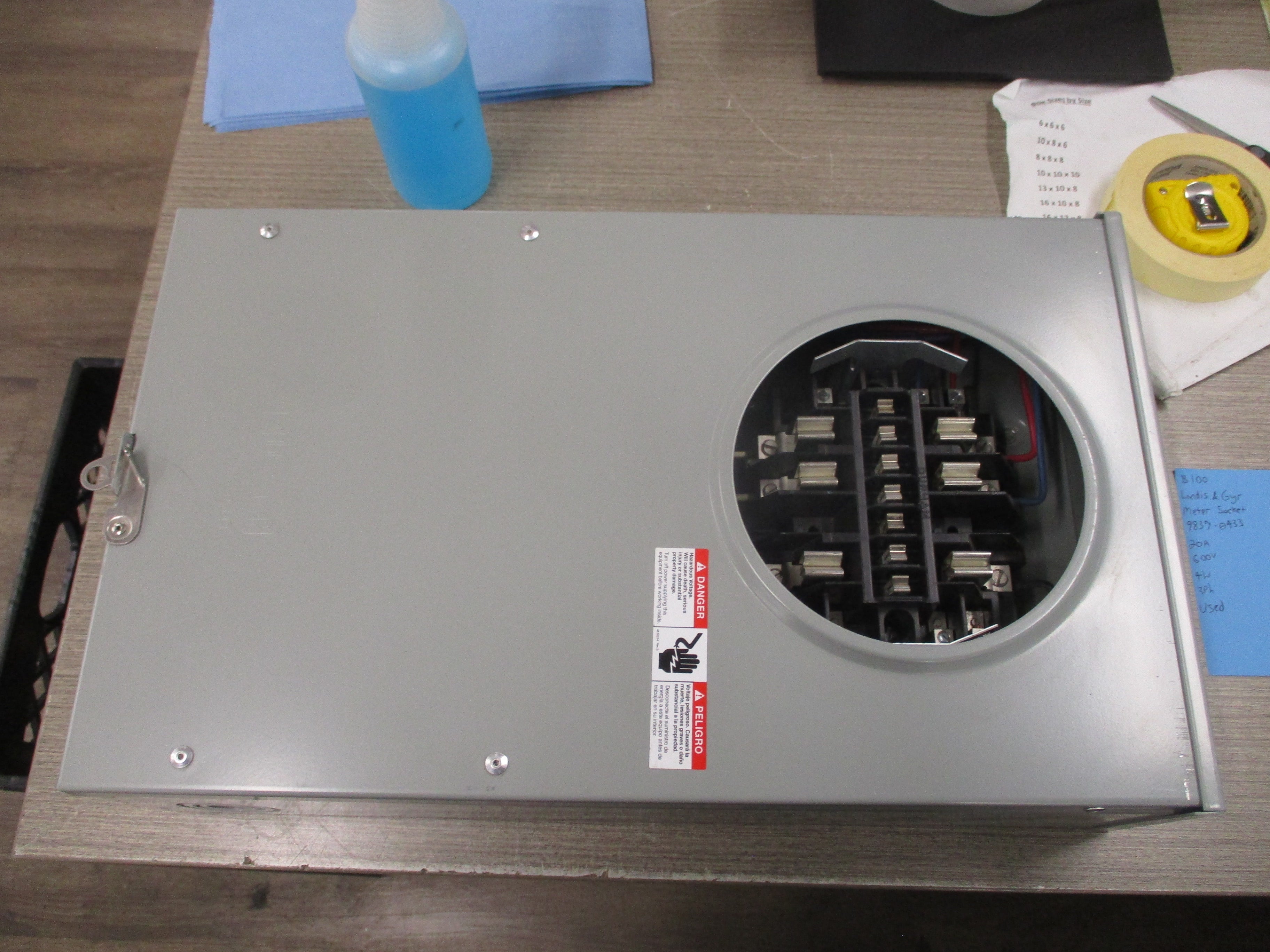 Landis & Gyr Meter Socket 9837-0433 20A 600V 4W 3Ph Used