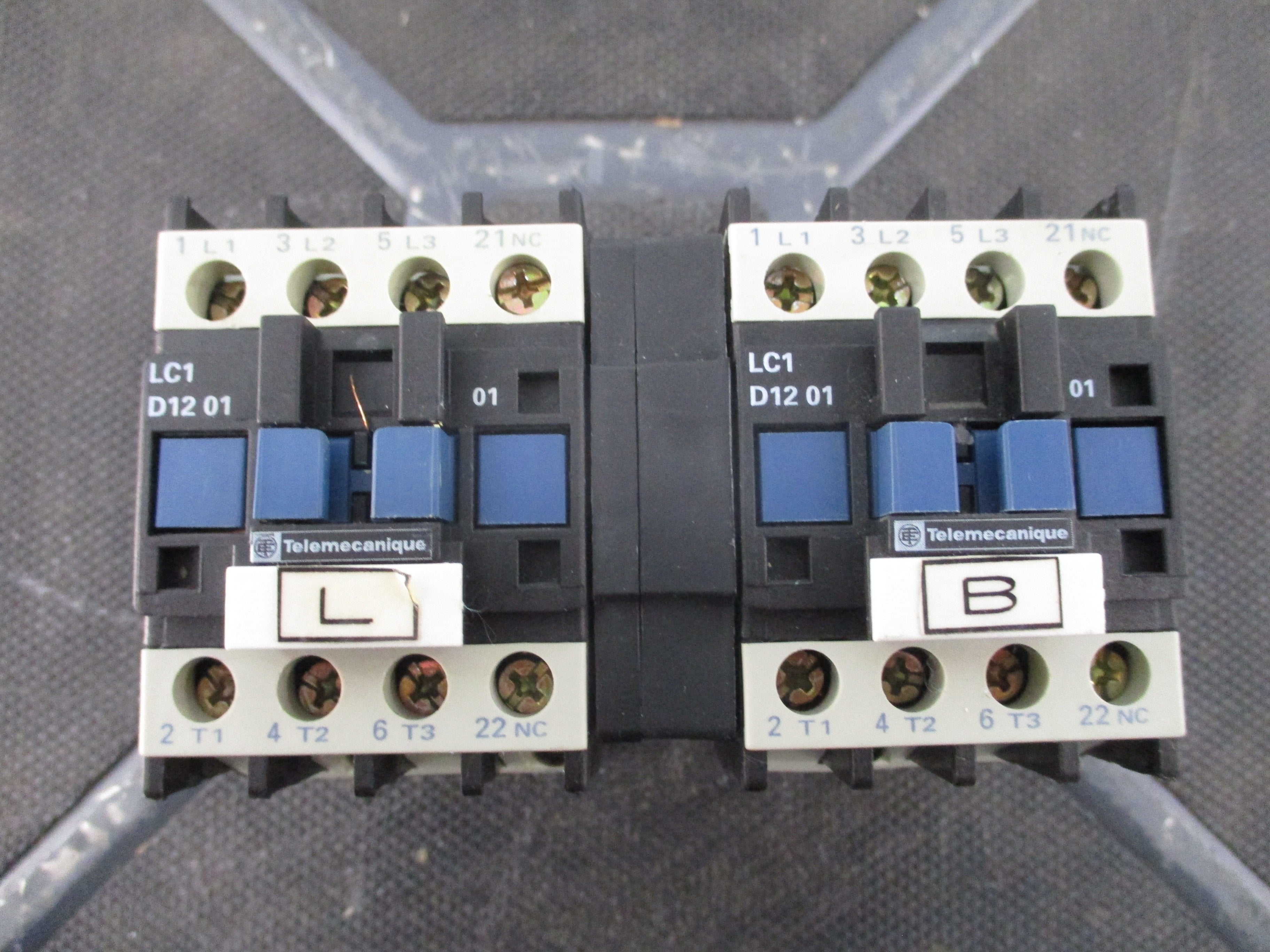 Telemecanique Reversing Contactor LC1 D12 01 120V Coil 25A 600V Used